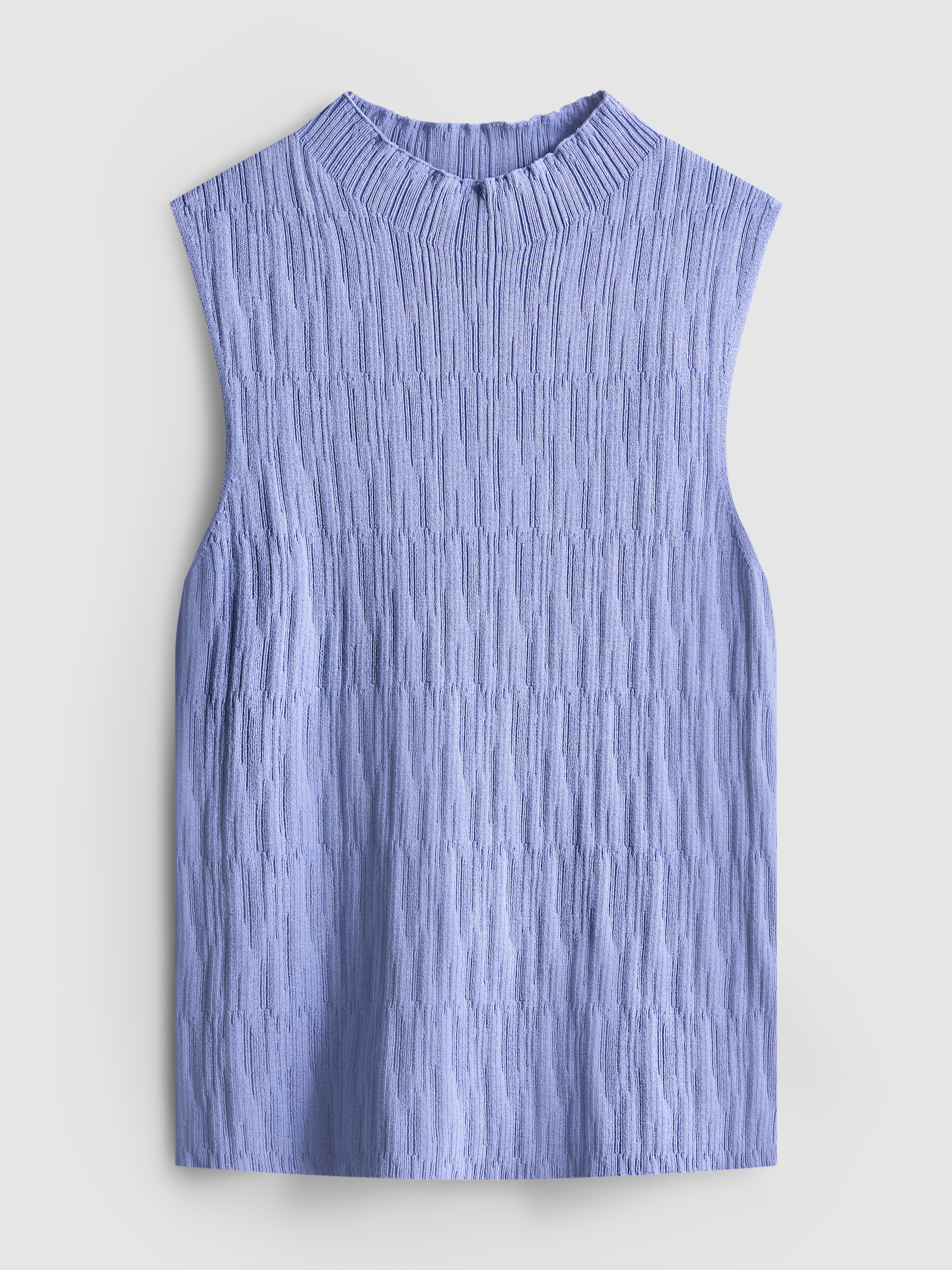 Textured High Neck Tank Top