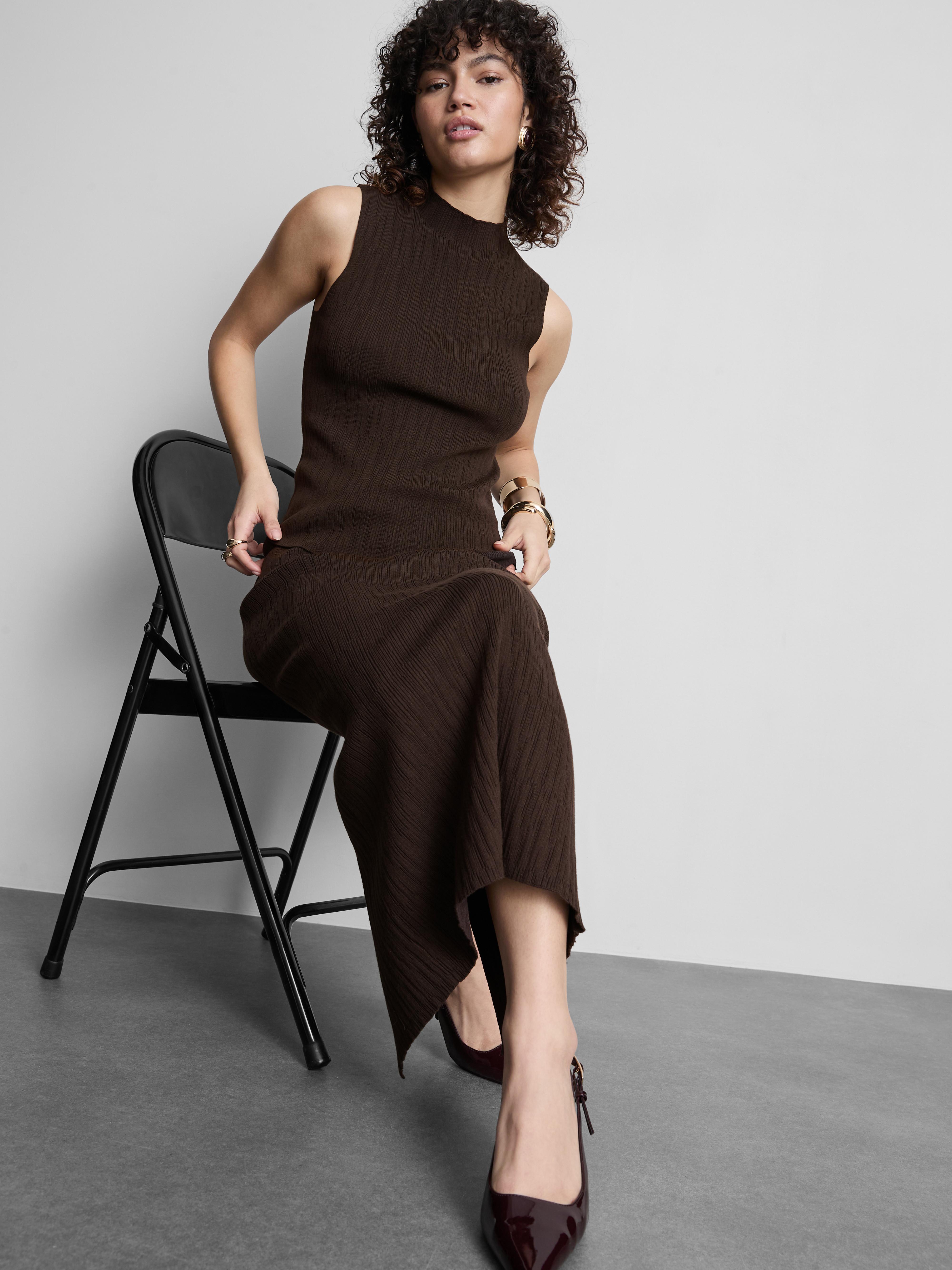 Débardeur texturé à col montant