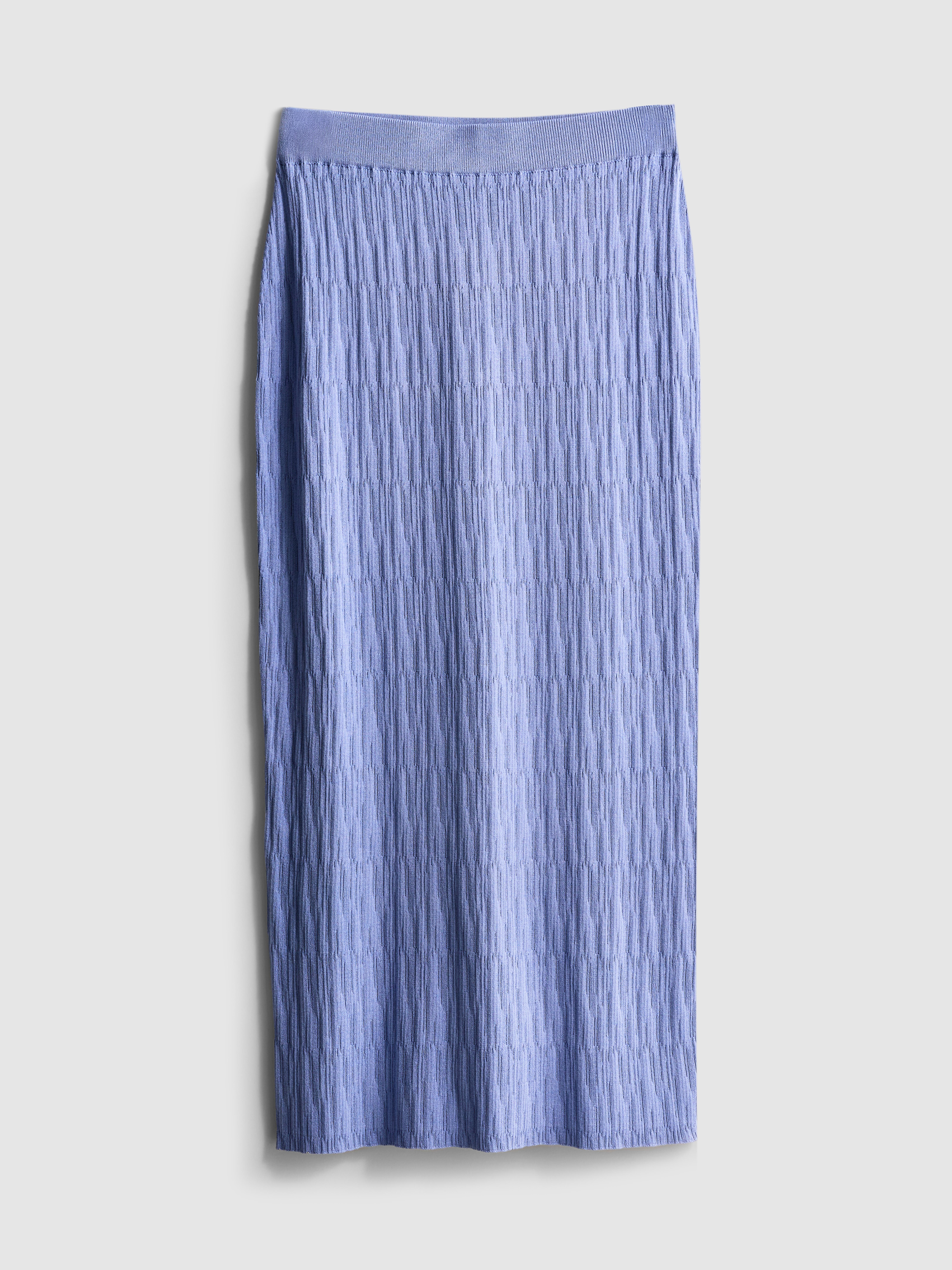 Textured Split Hem Maxi Skirt