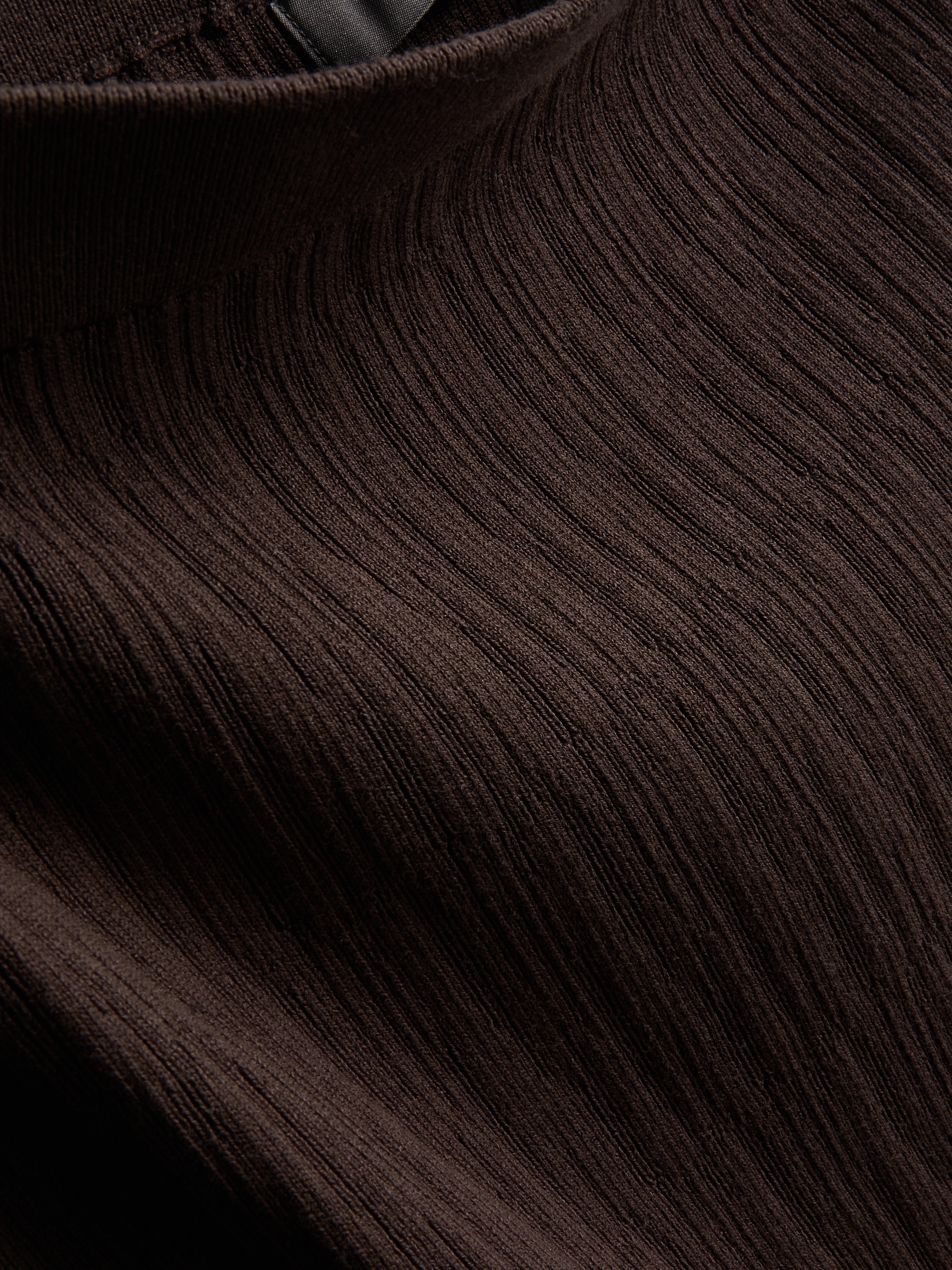 Textured Split Hem Midi Skirt