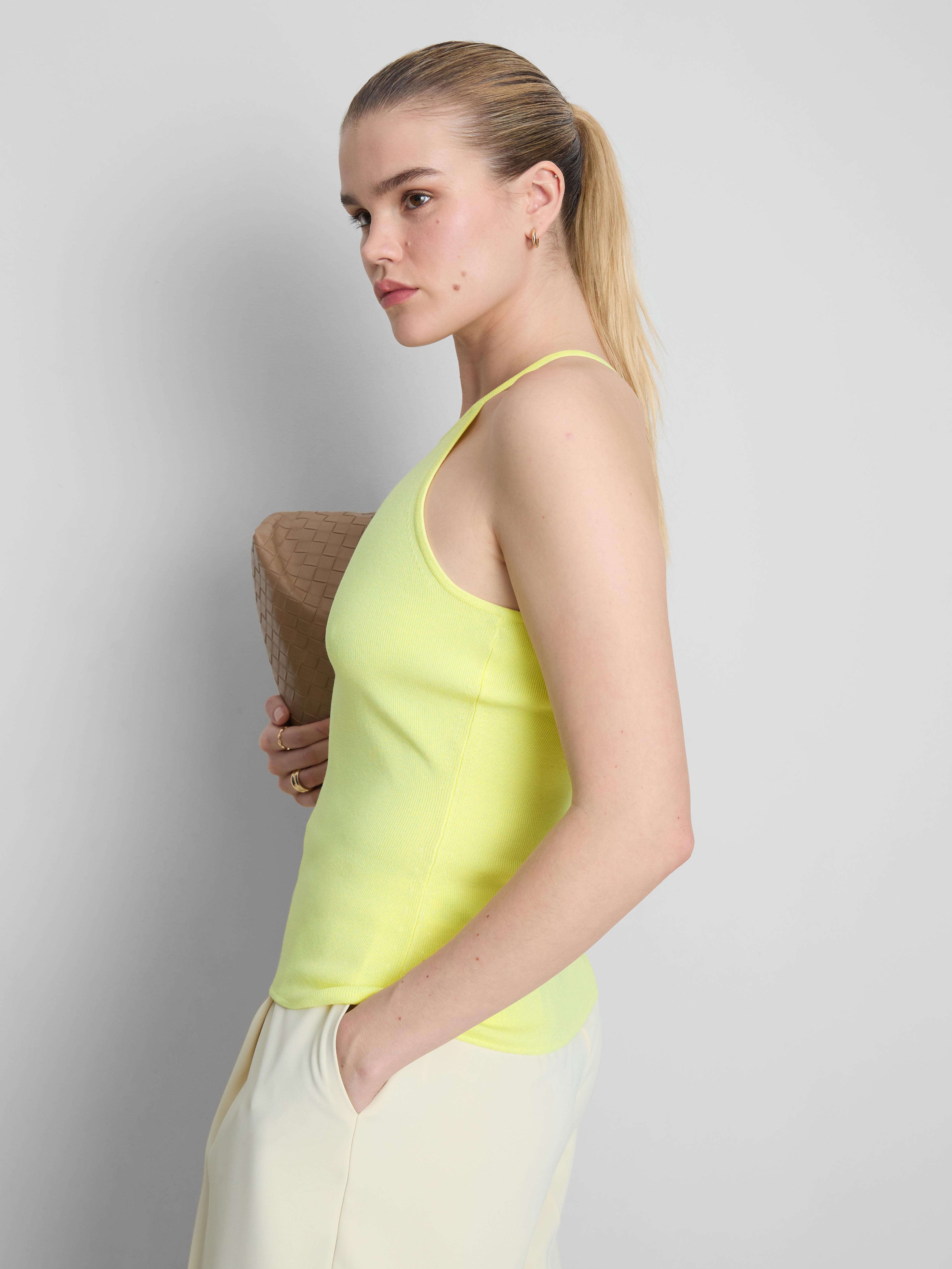 Knitted Cross-Back Halter-Neck Top