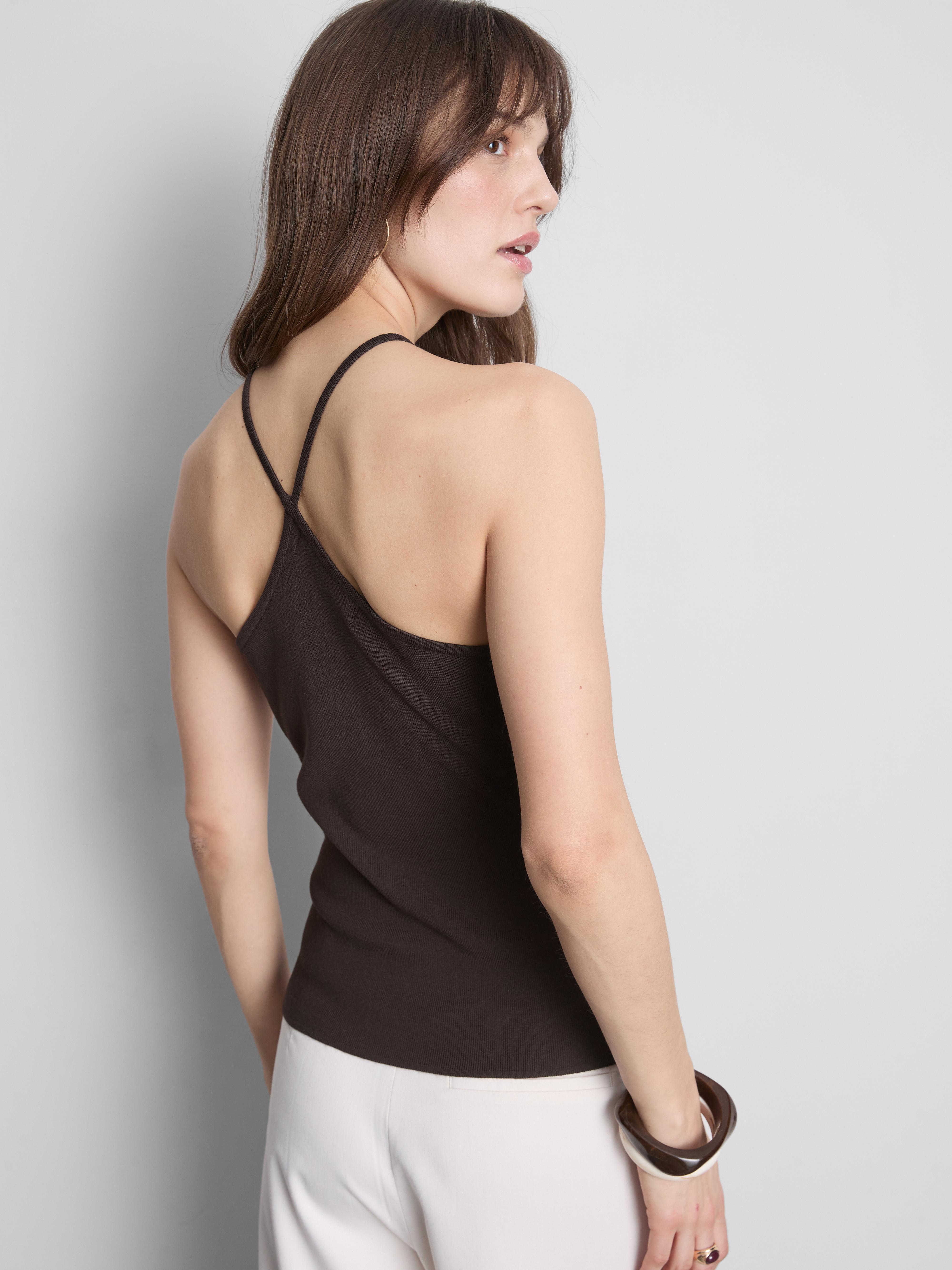 Knitted Cross Back Halter Neck Top