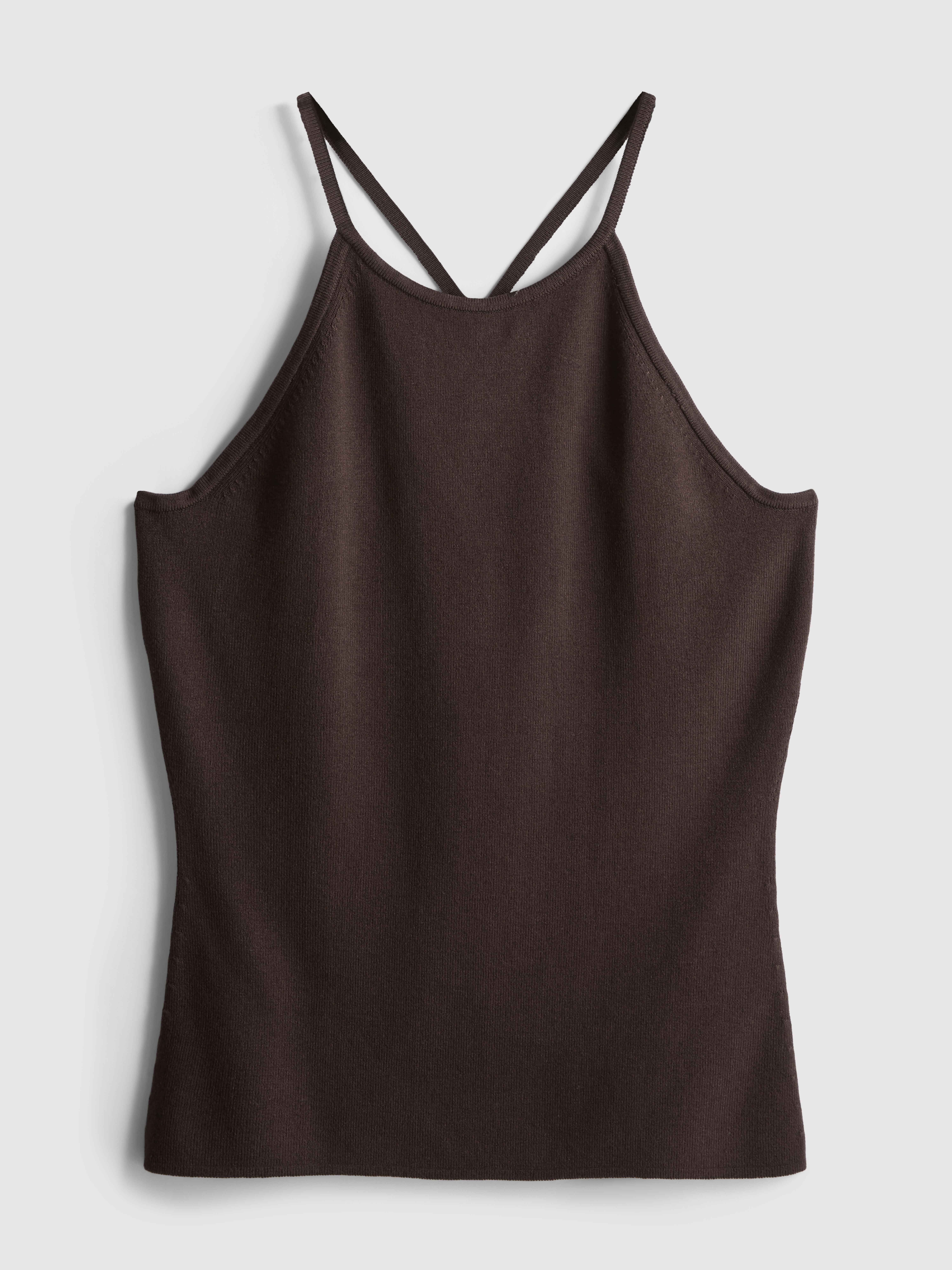 Knitted Cross Back Halter Neck Top