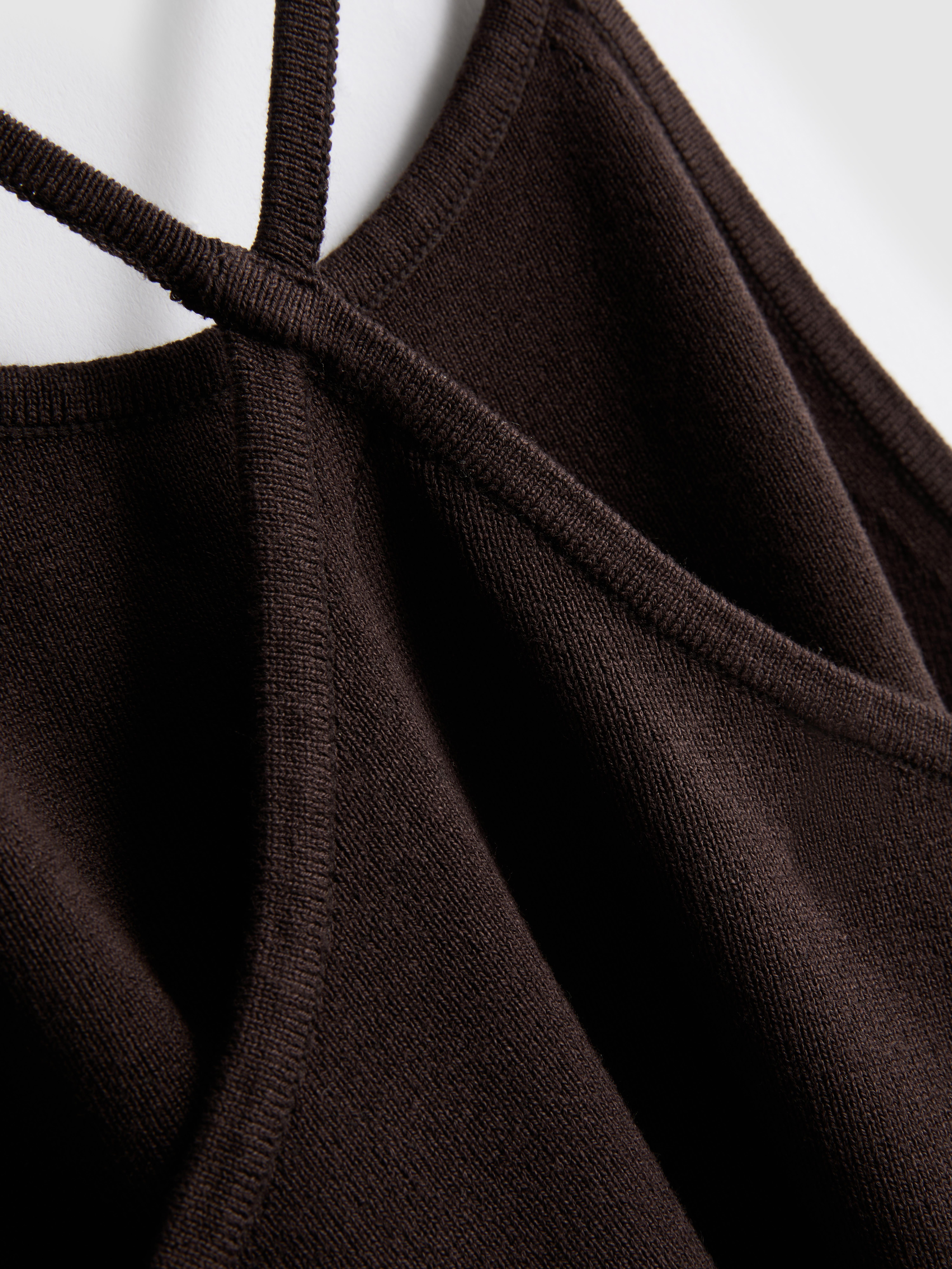 Knitted Cross-Back Halter-Neck Top