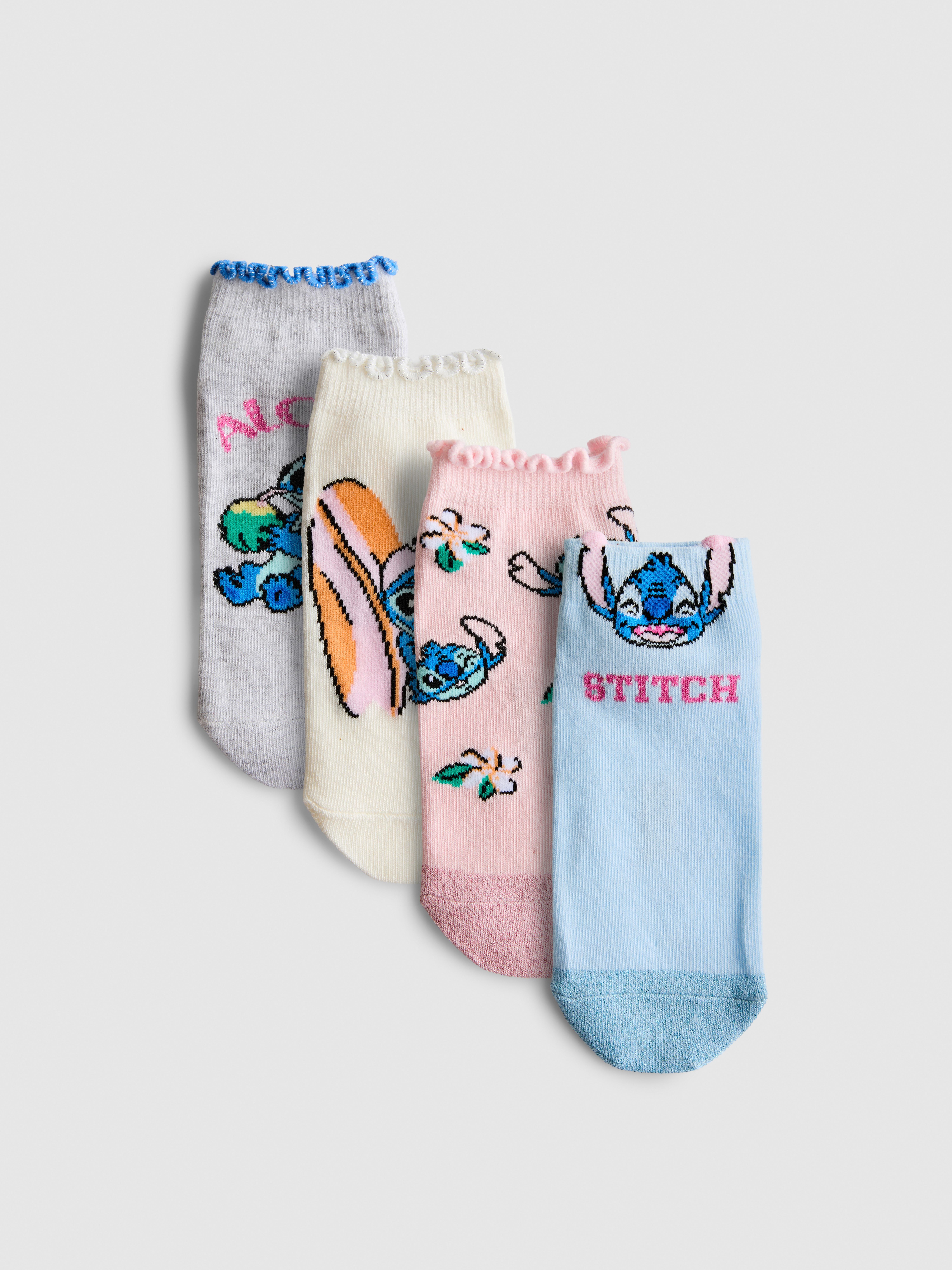 4pk Disney’s Stitch Trainer Socks