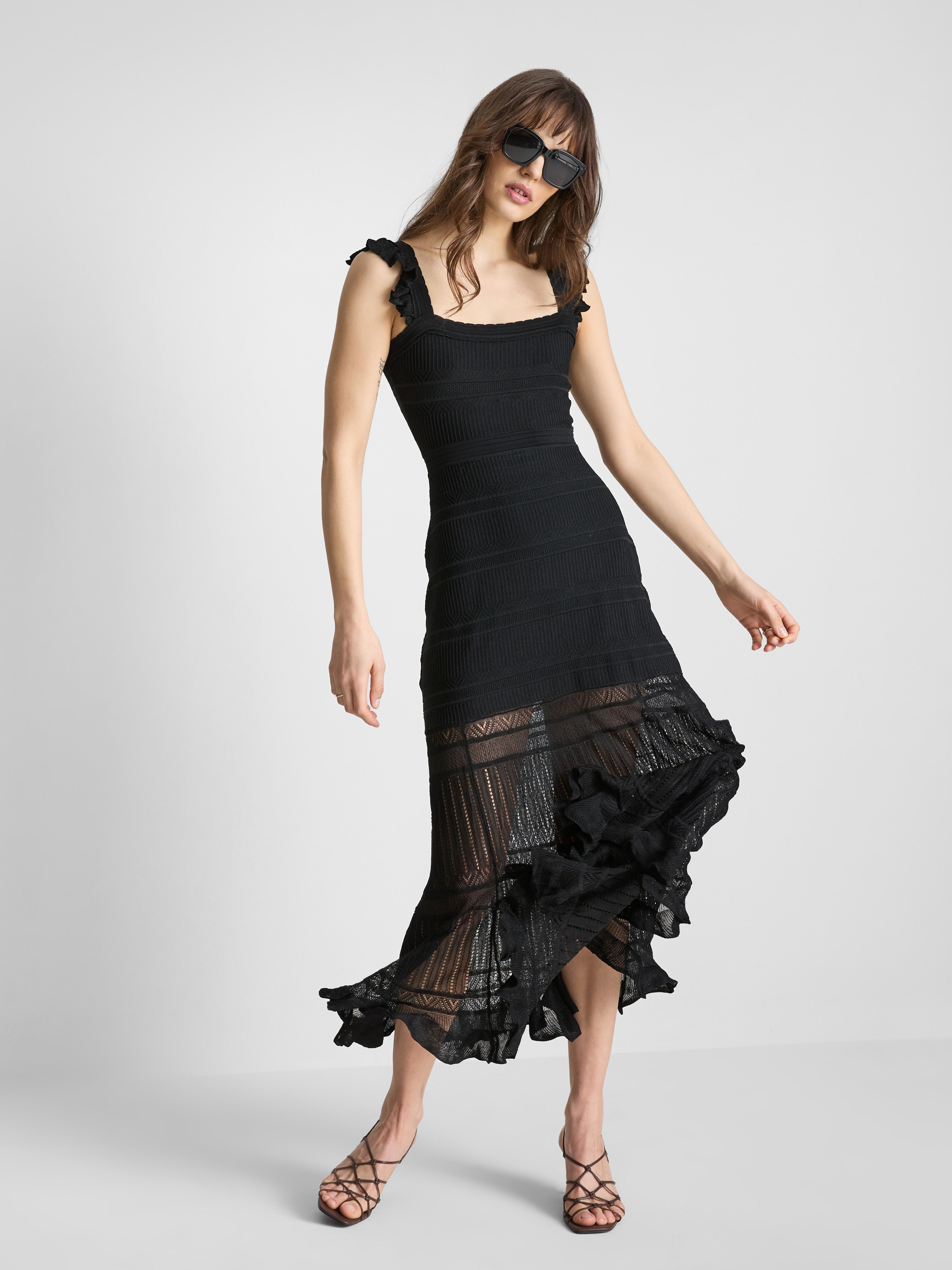 blue dress for baby girl Black Asymmetrical Maxi Dress - All Dresses main image 0