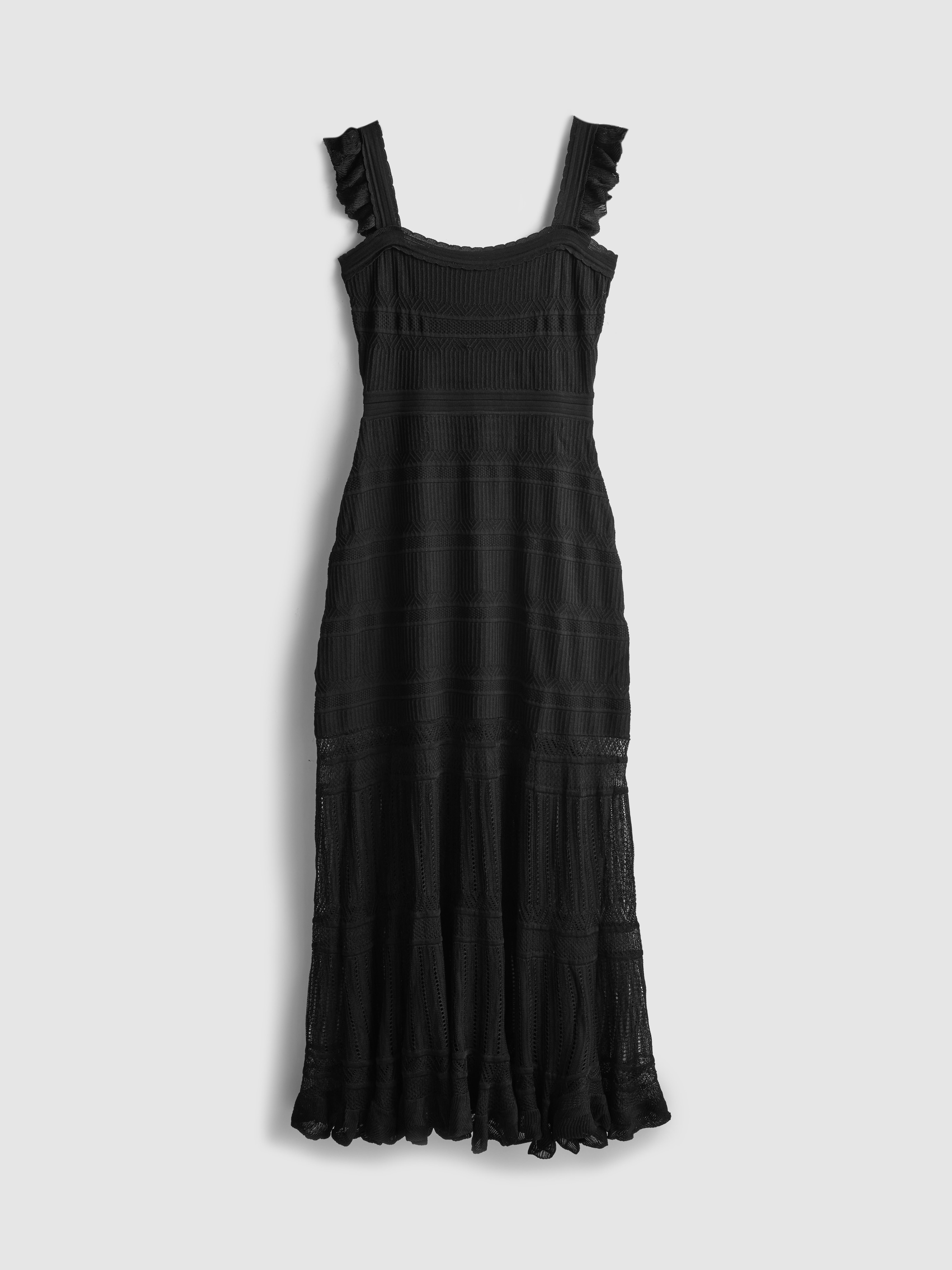 Asymmetrische maxi-jurk met ruches