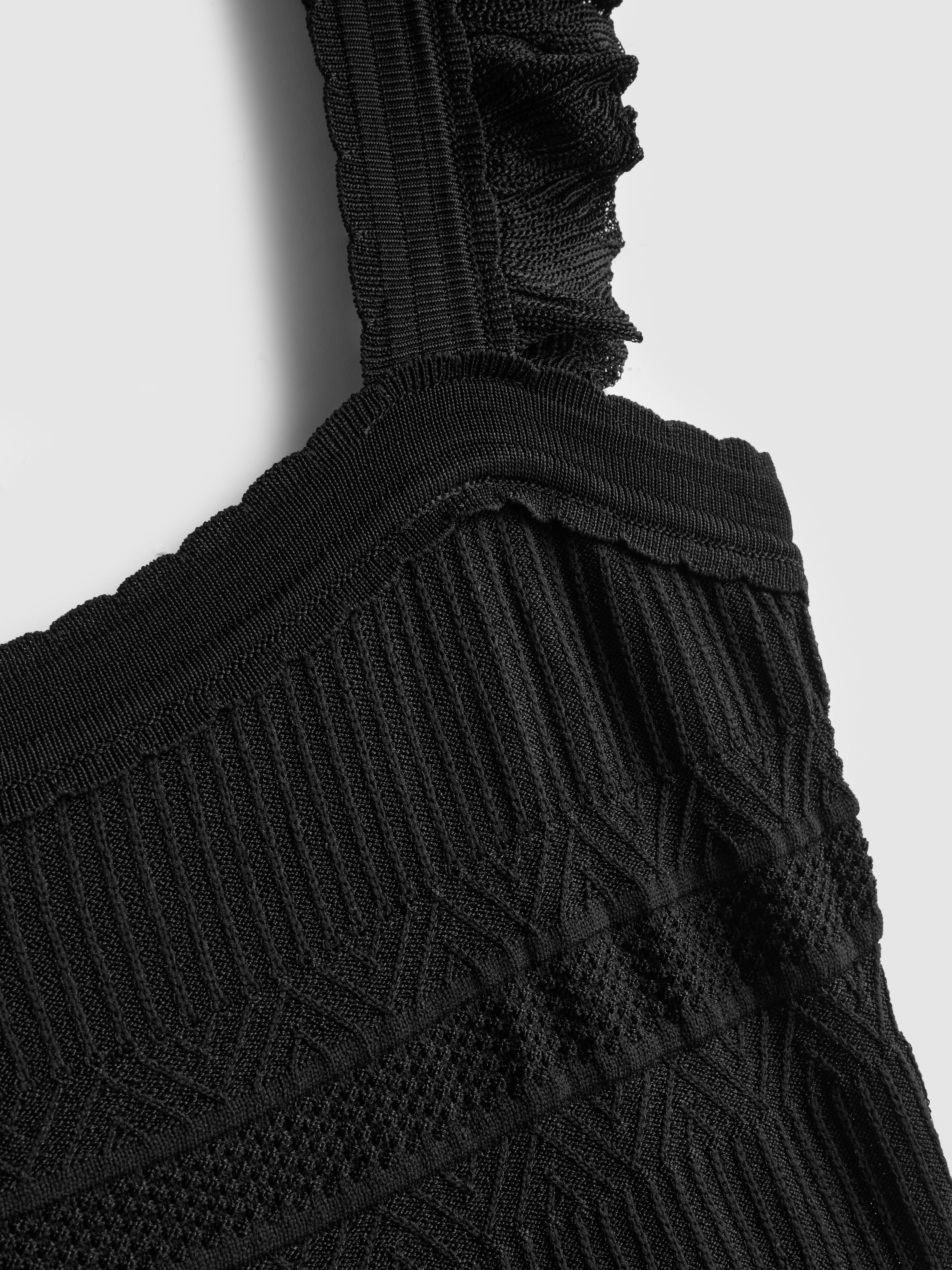 Asymmetrische maxi-jurk met ruches