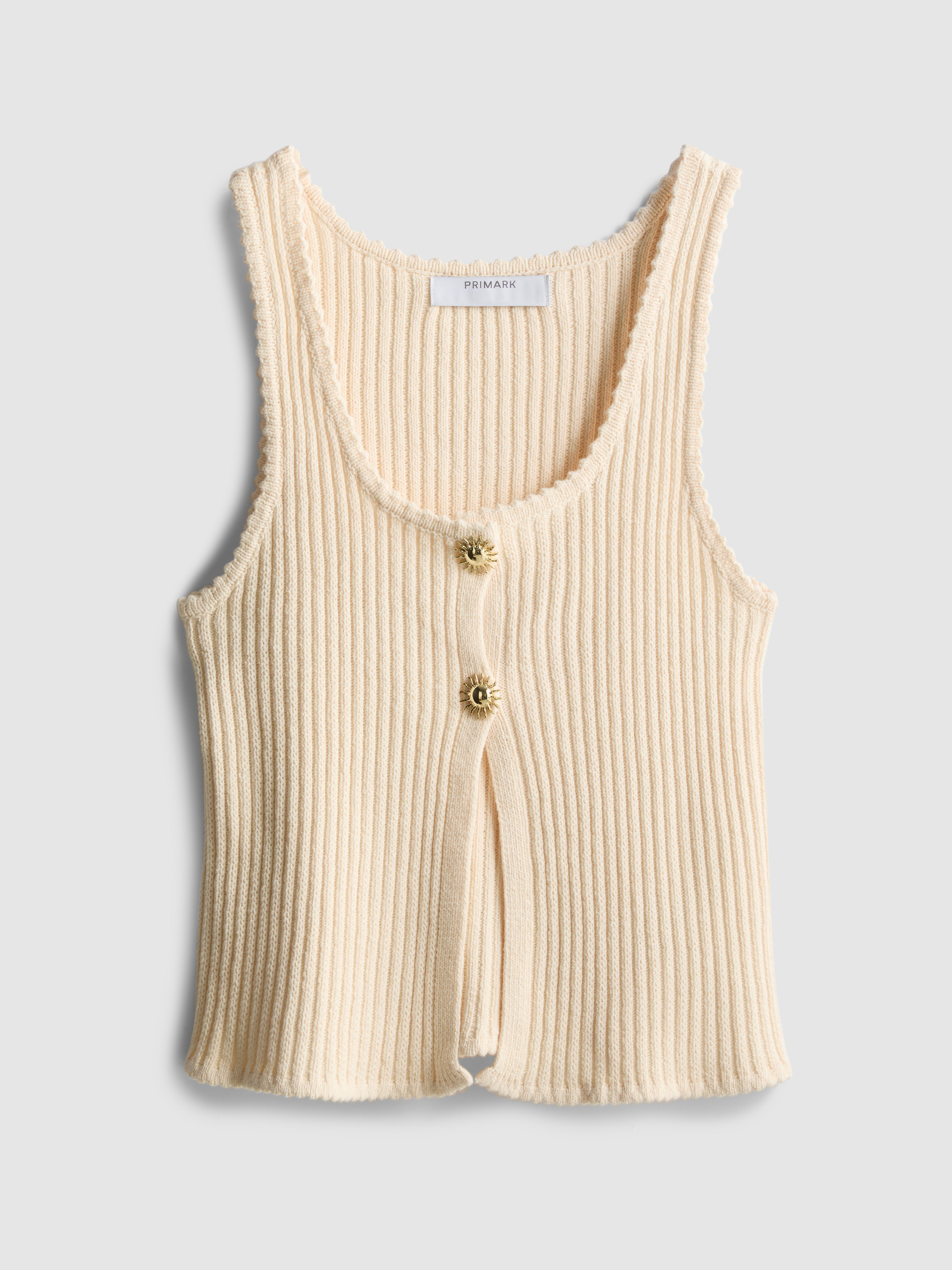 Gilet aperto in maglia ad alta percentuale di cotone