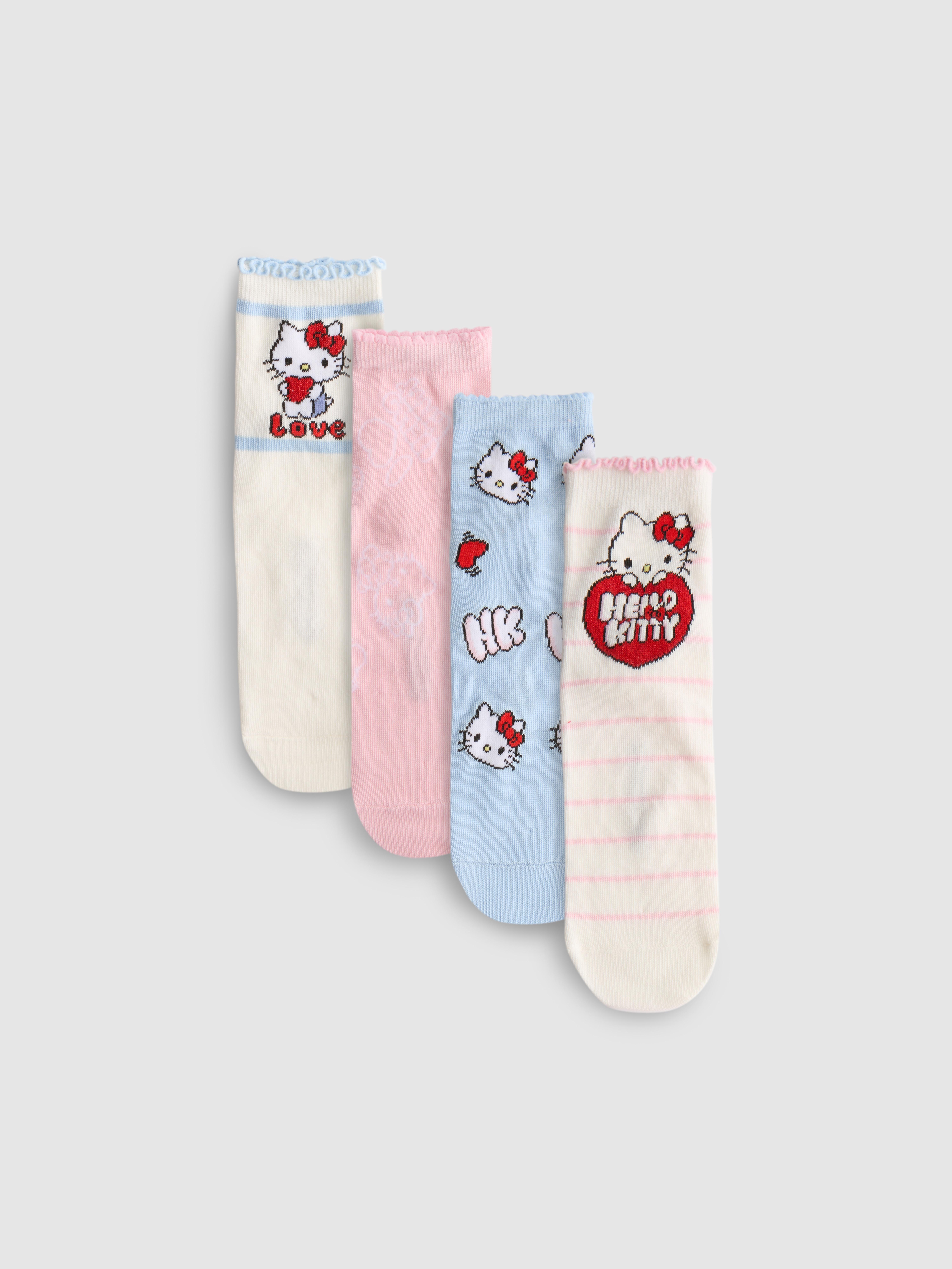 4pk Hello Kitty Quarter Socks