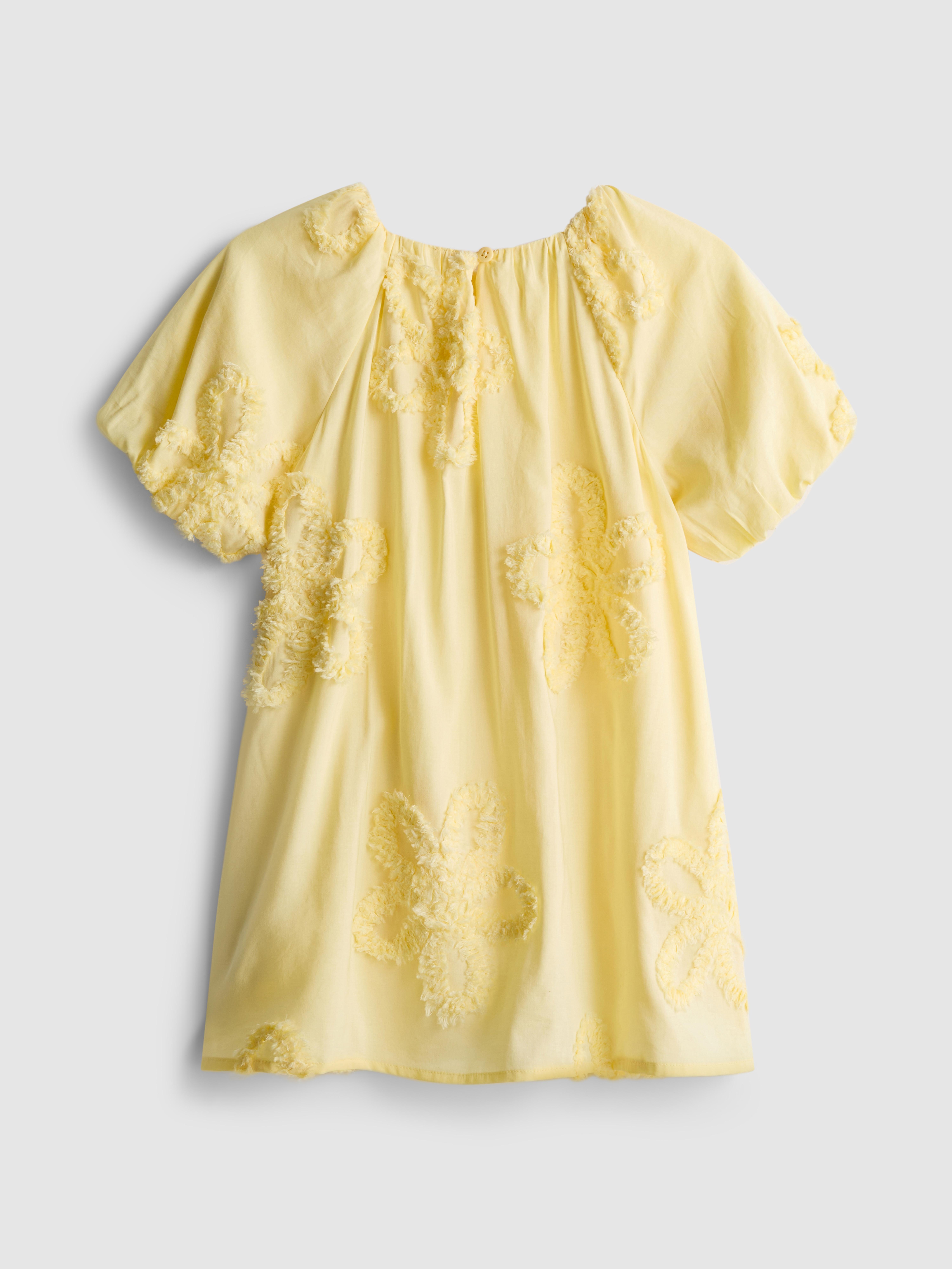 1.5-8yrs | Floral Appliqué Puff-Sleeve Dress