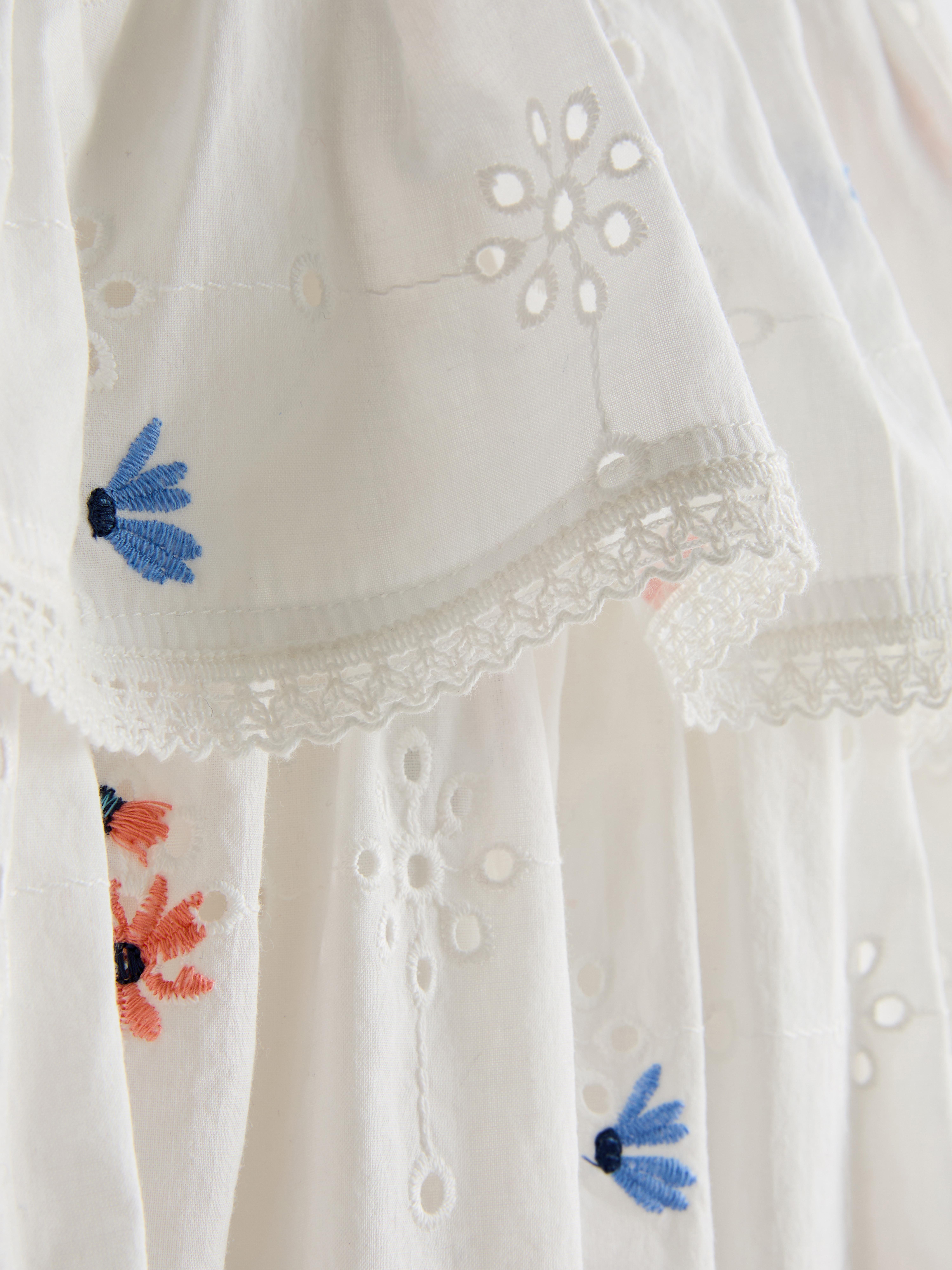 1,5 - 8 ani | Fustă cu volane și broderie englezească
