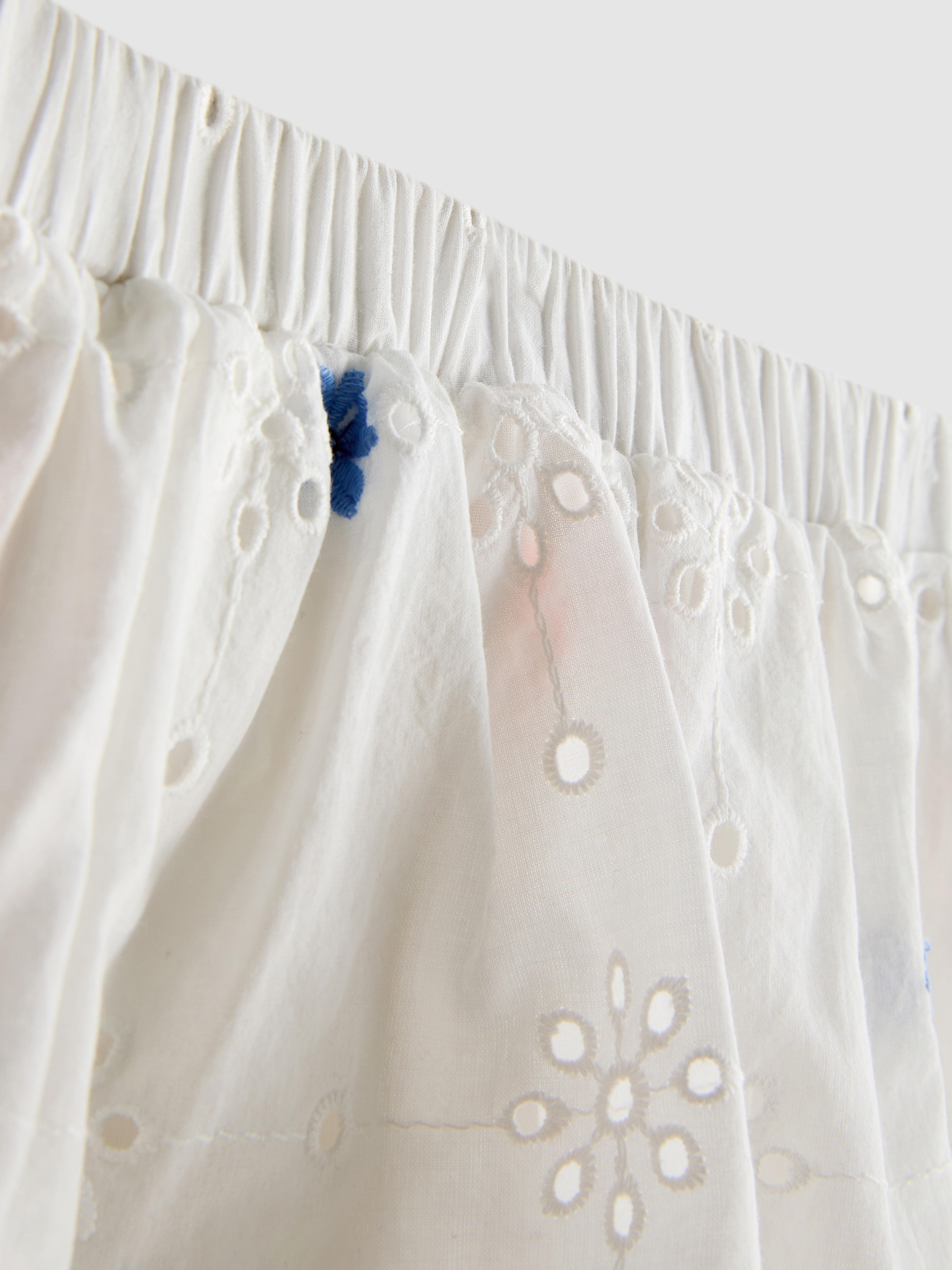 1,5 - 8 ani | Fustă cu volane și broderie englezească