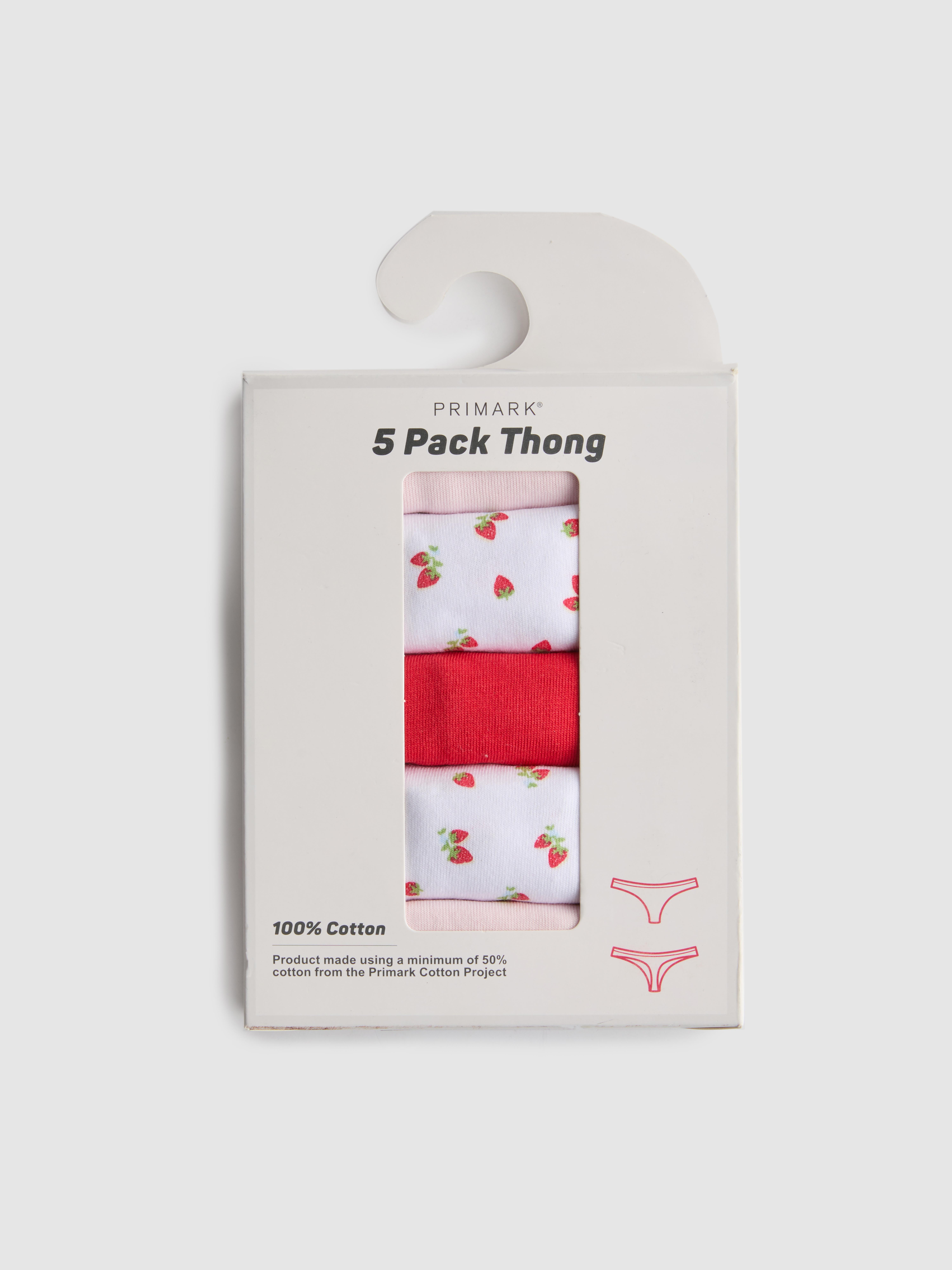 5pk Pure Cotton Thongs