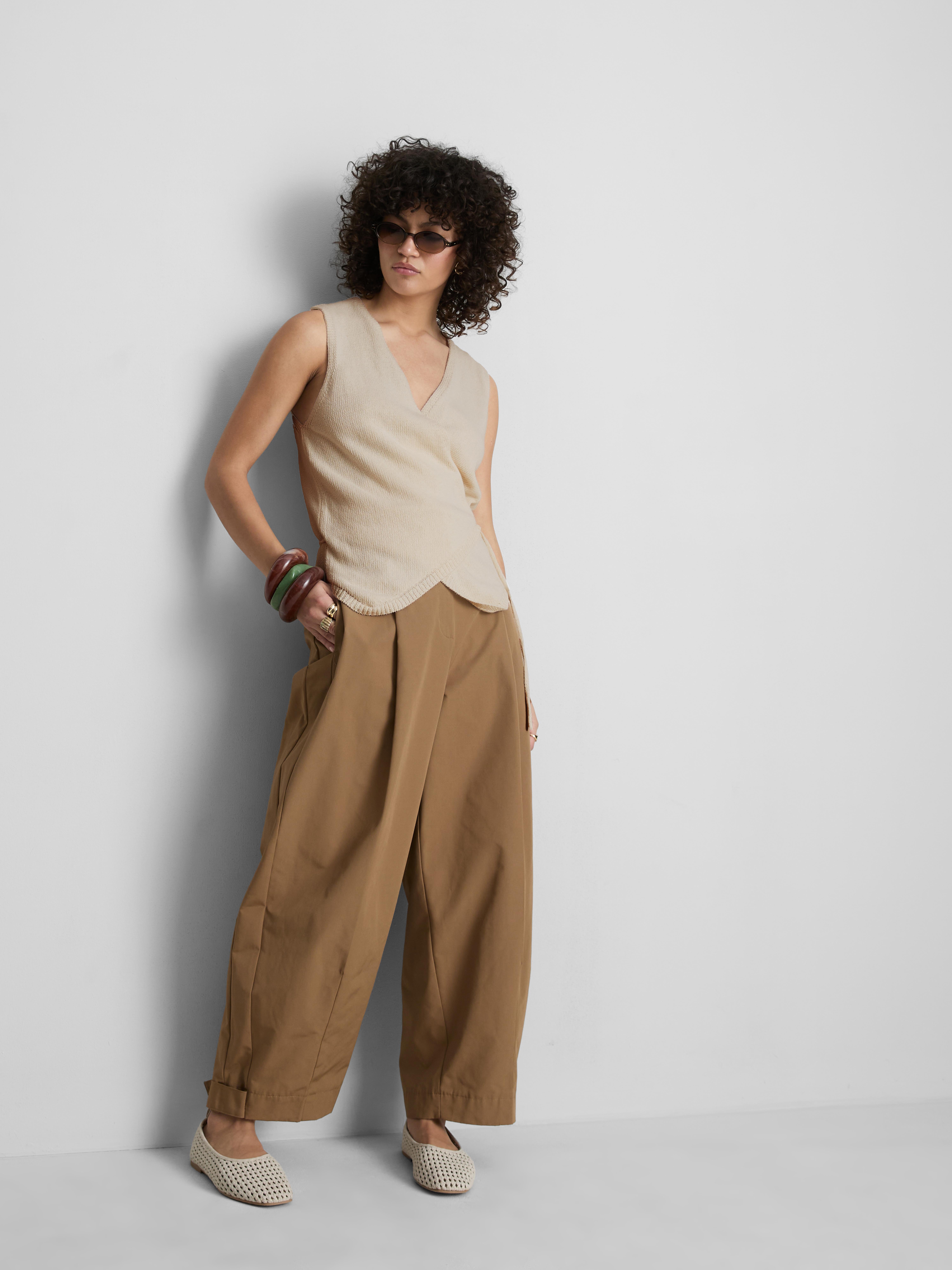 Cotton Rich Knitted Wrap Waistcoat