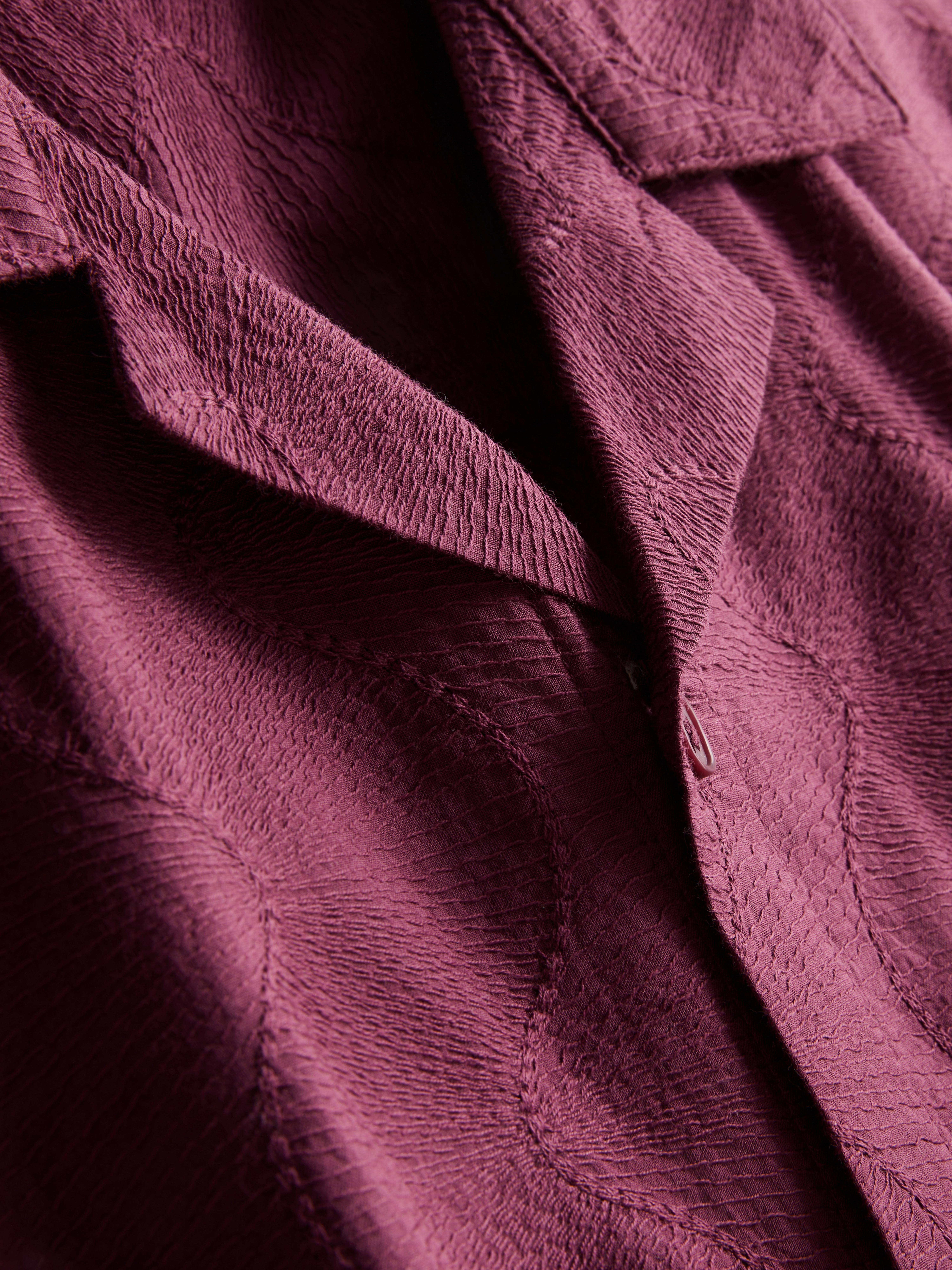 The Edit Textured Short-Sleeve Button-Down Shirt