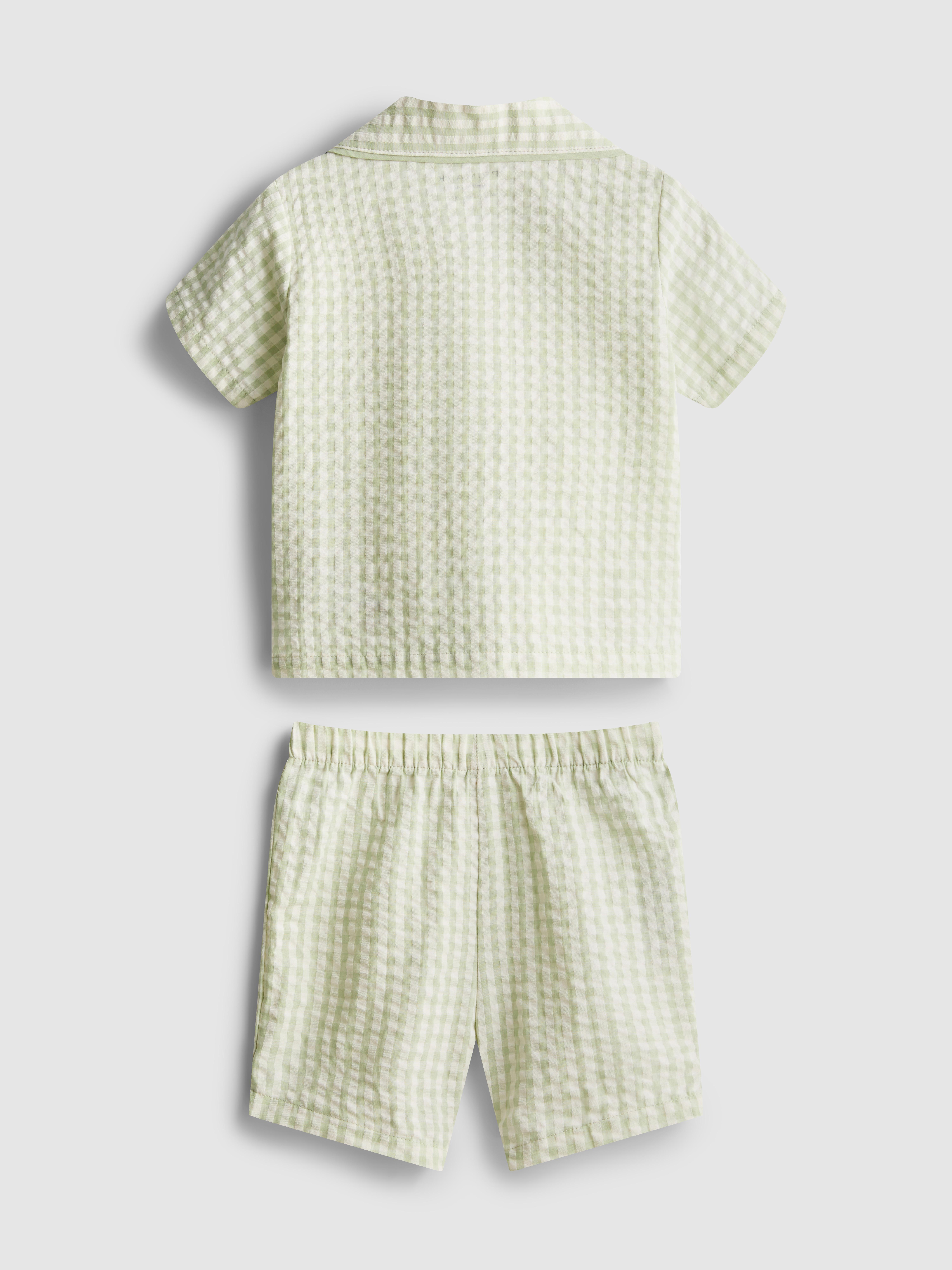 0-36 meses | Pijama camisa/calções xadrez guingão