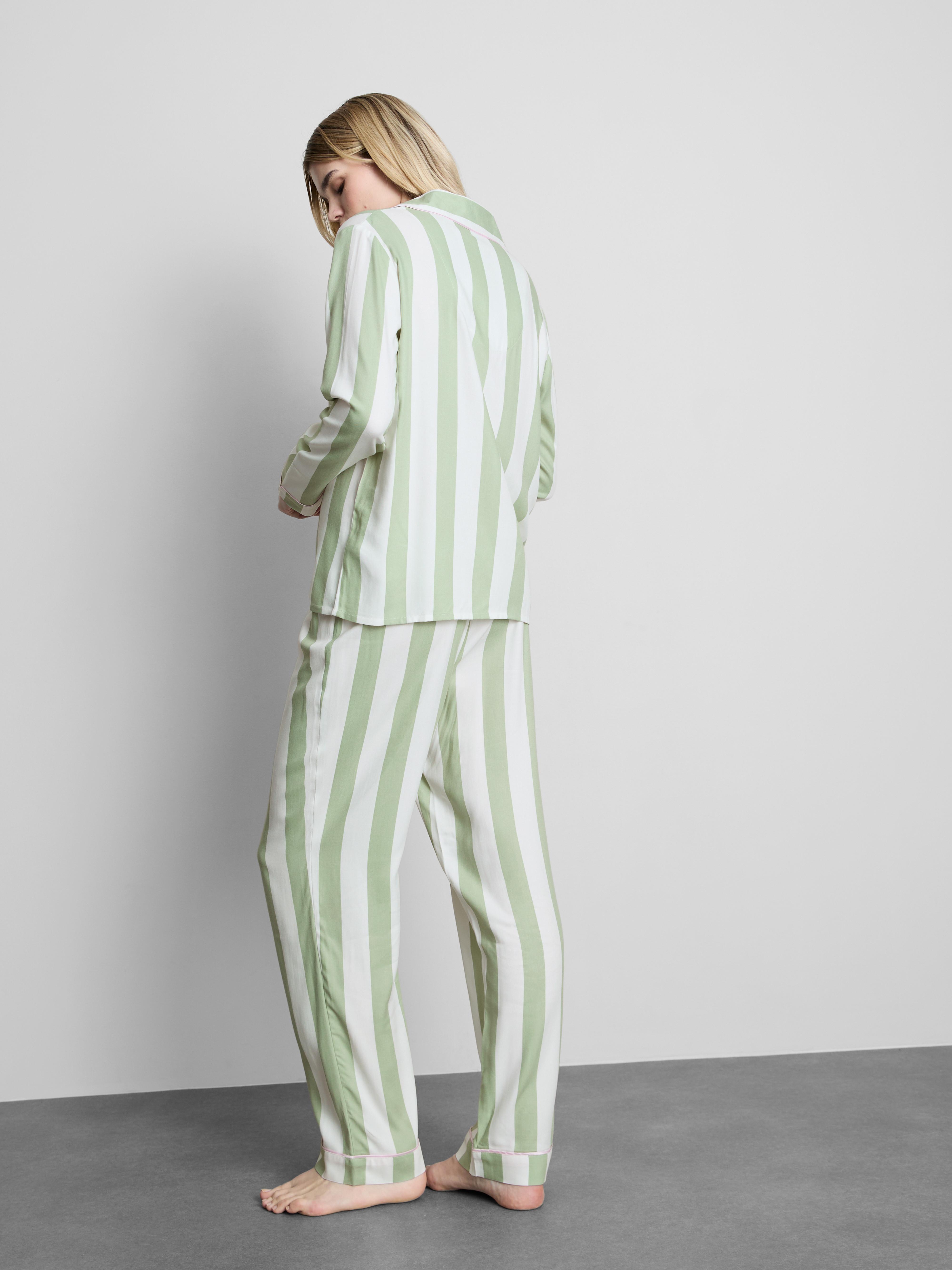 Gestreepte katoenen boyfriend-pyjama