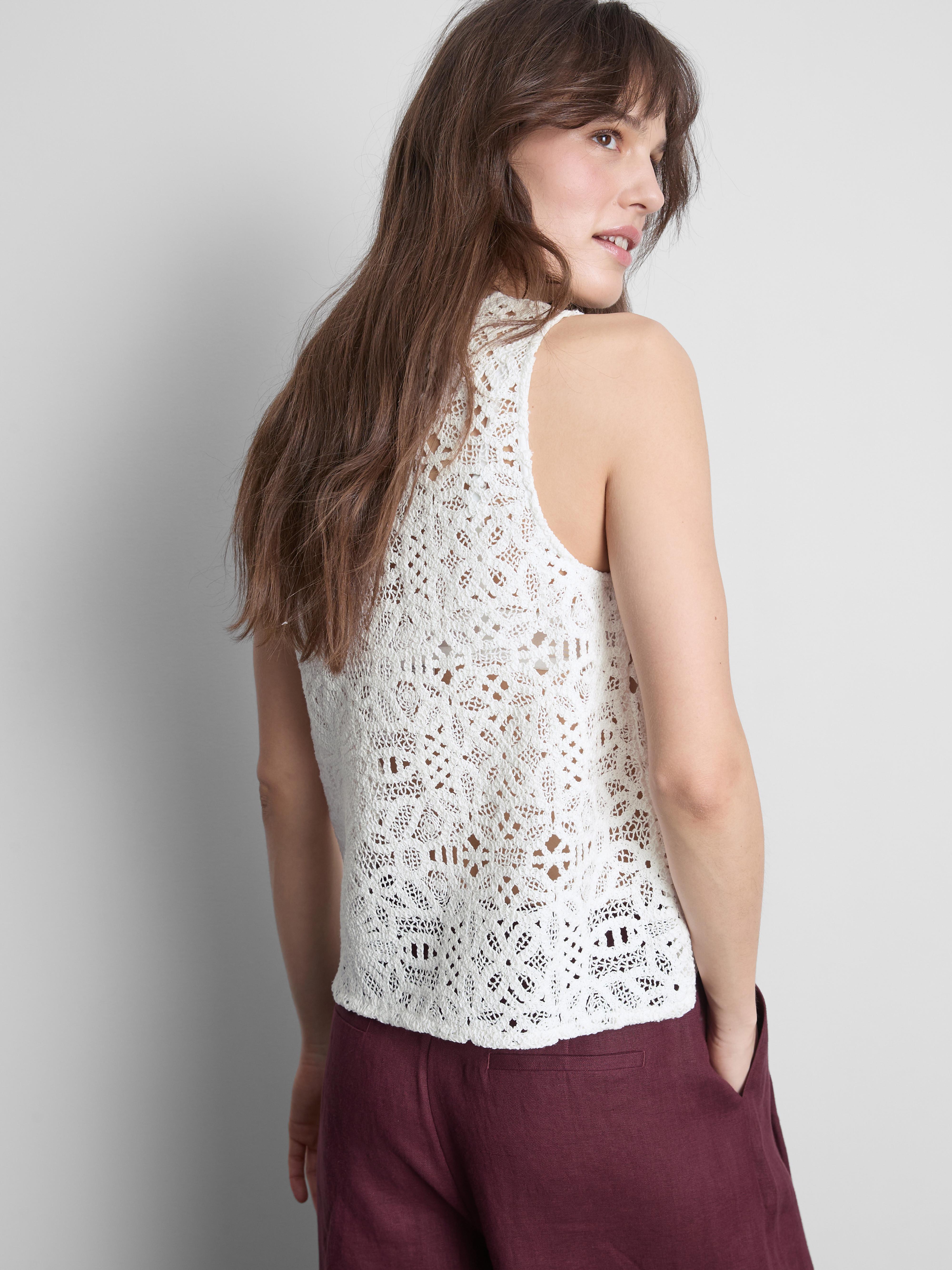 Womens White Cotton Rich Relaxed Crochet Tank Top | Primark