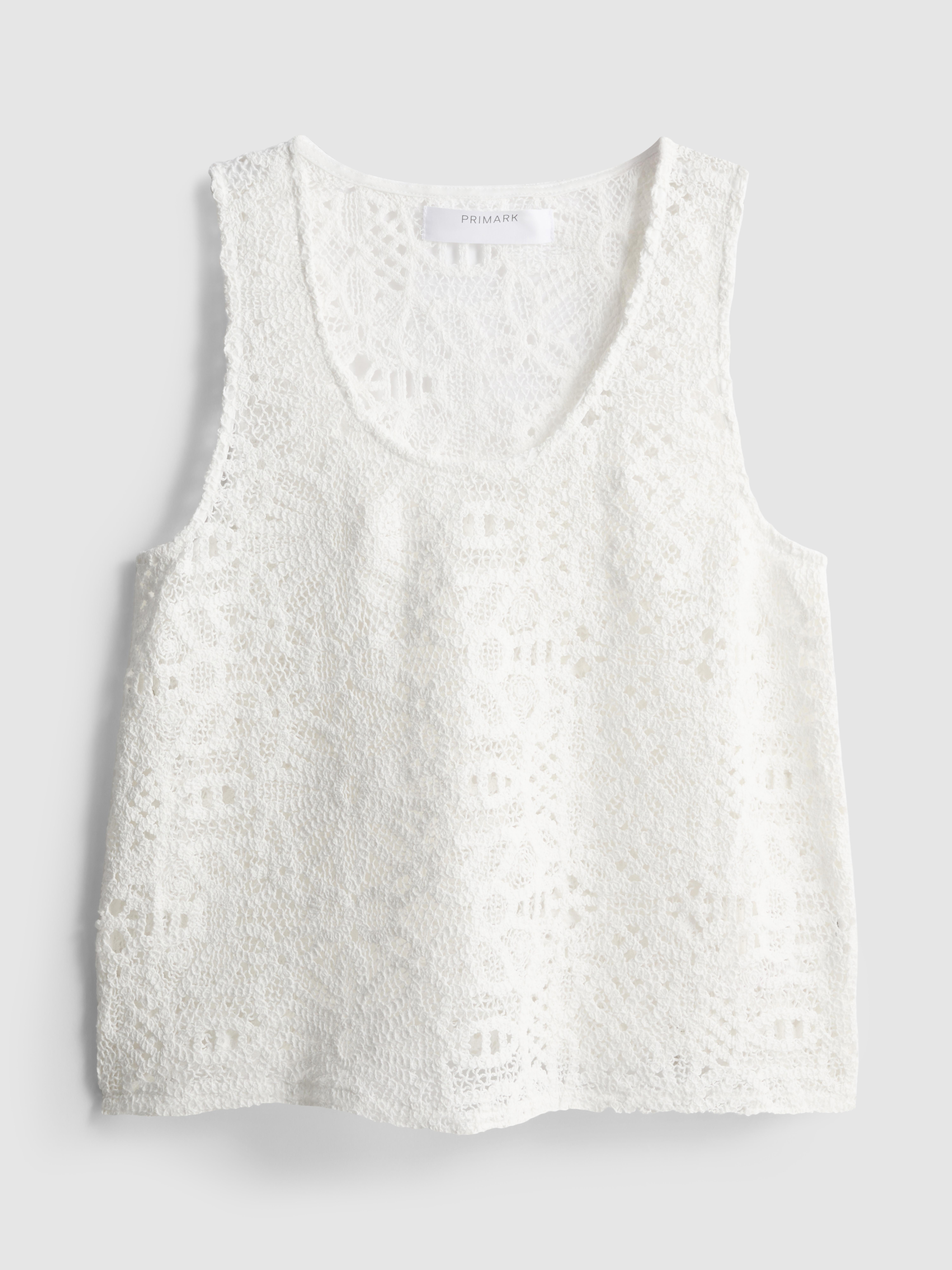 Cotton Rich Relaxed Crochet Tank Top