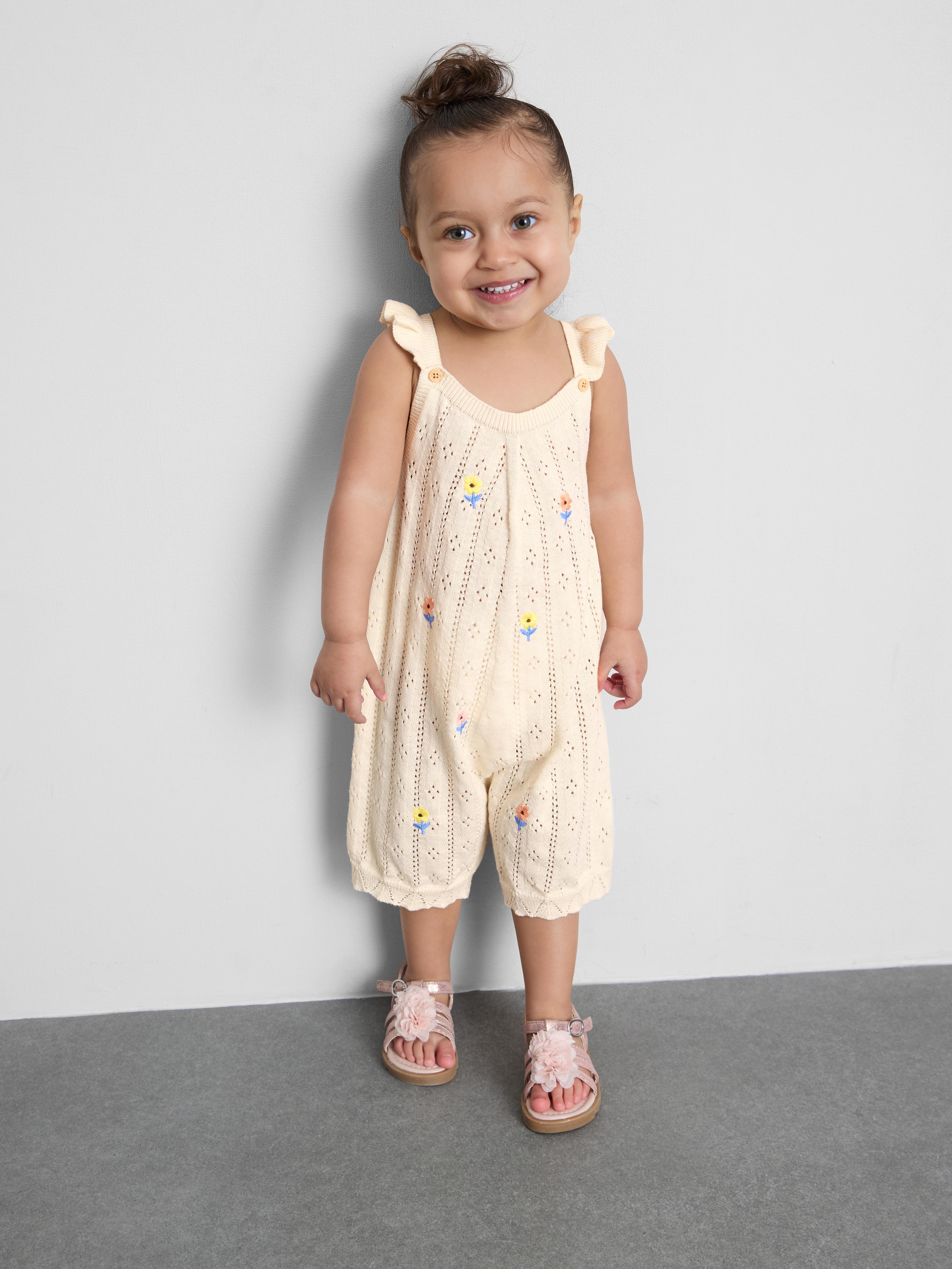 0–36 Monate | Häkel-Jumpsuit mit Blumenmuster