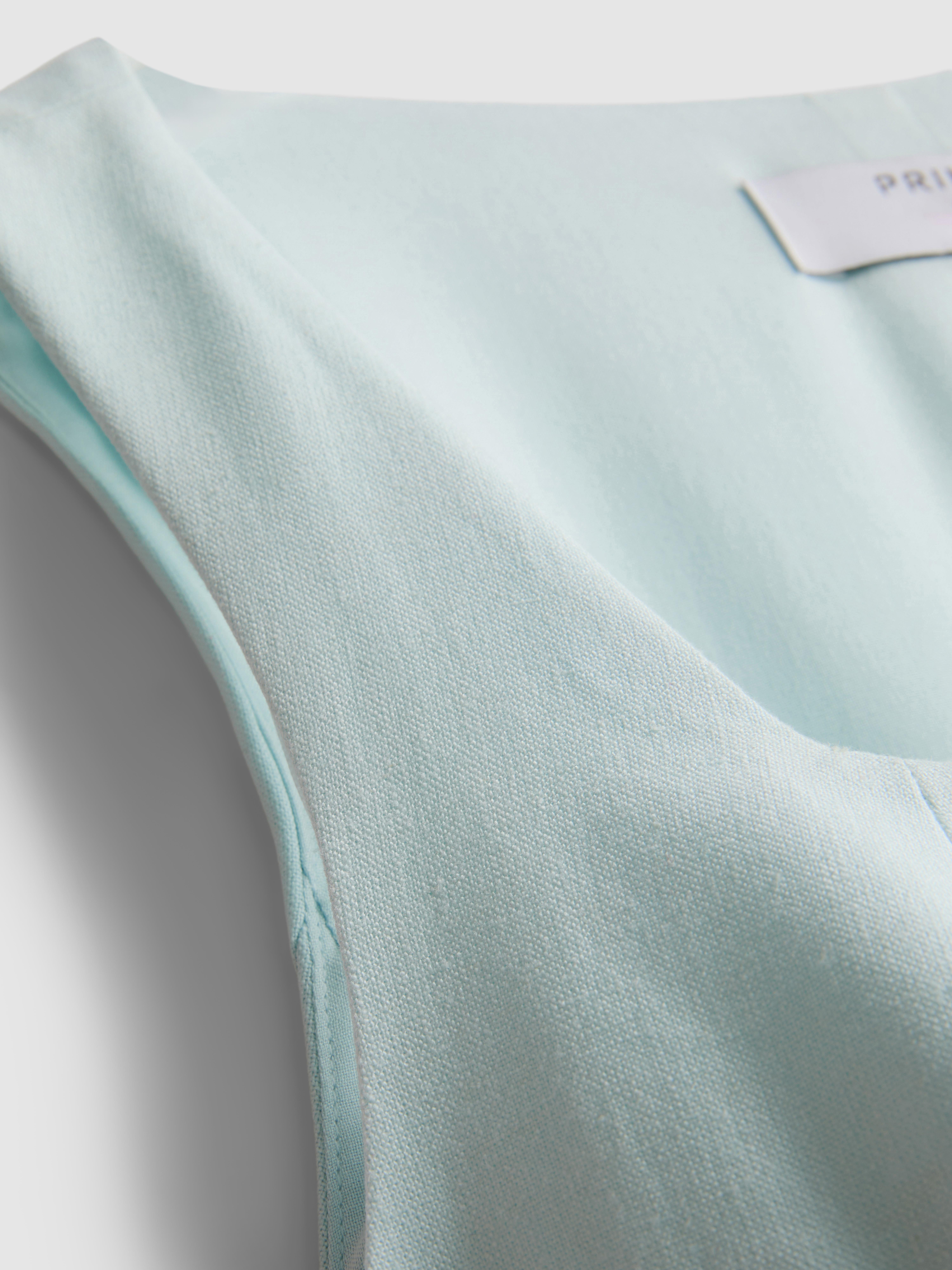 Linen Blend Square Neck Waistcoat