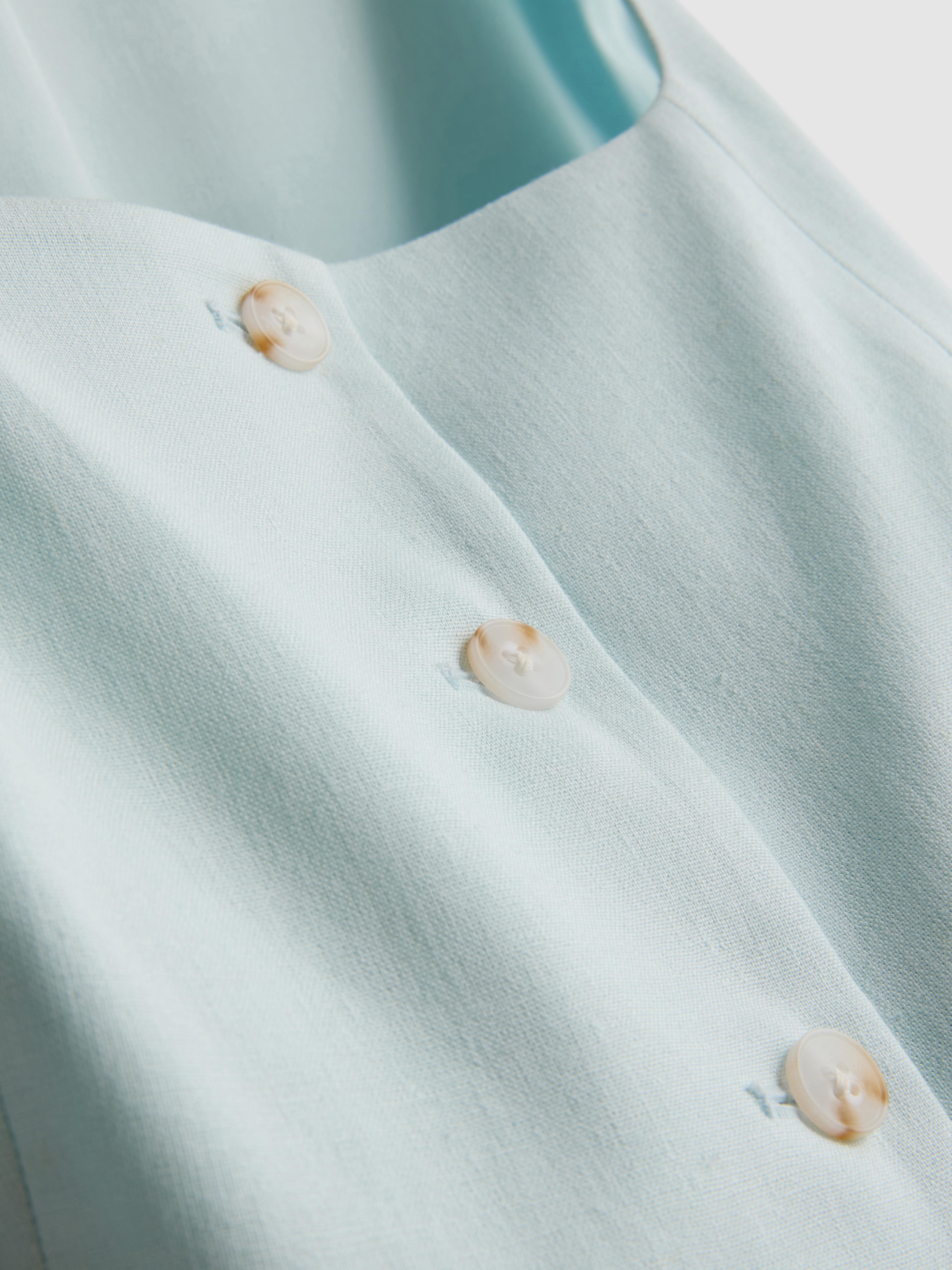 Linen Blend Square Neck Waistcoat