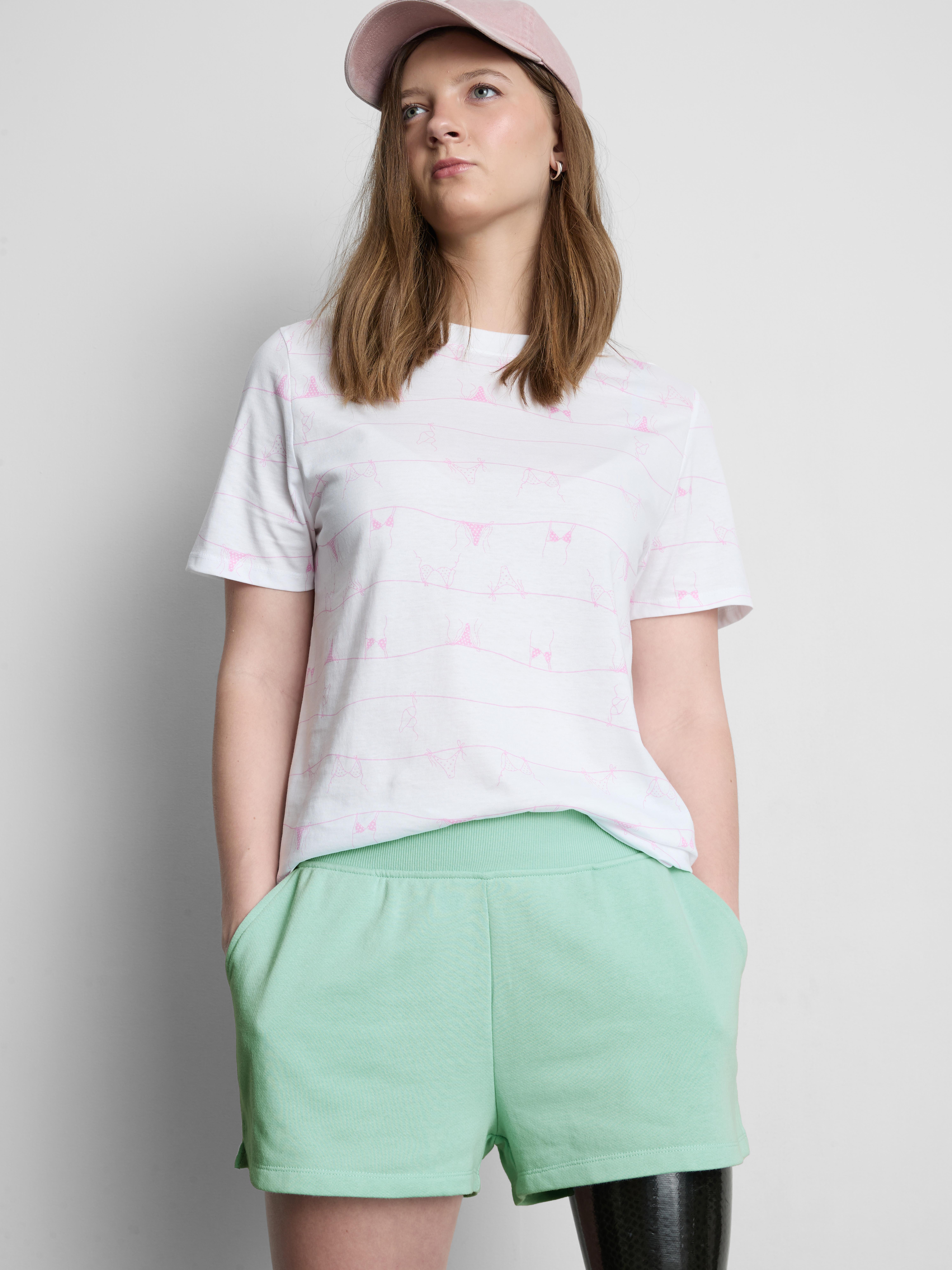 Cotton Split Hem Lounge Shorts