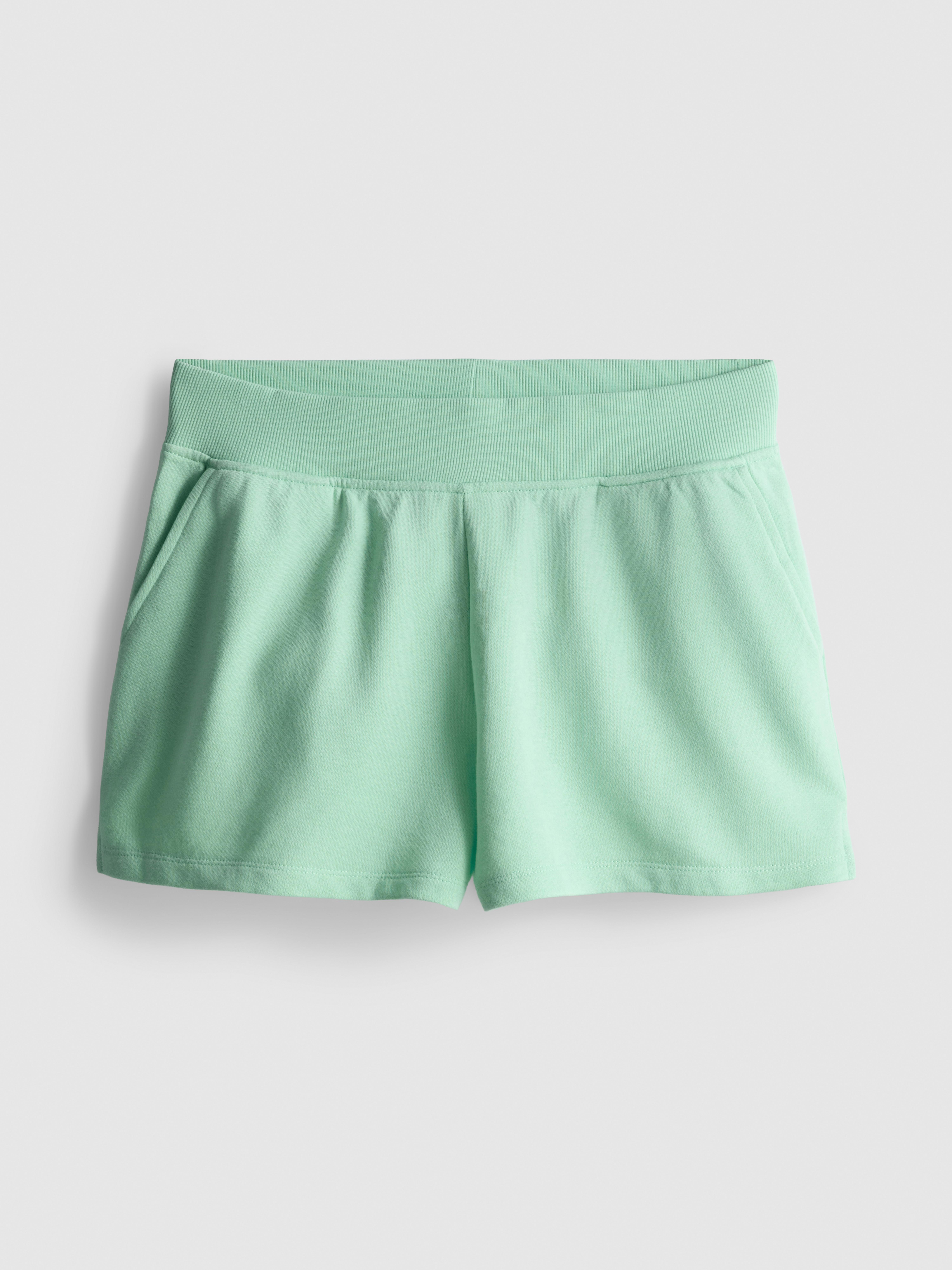 Lounge-Shorts aus Baumwolle mit Schlitz Mintgrün