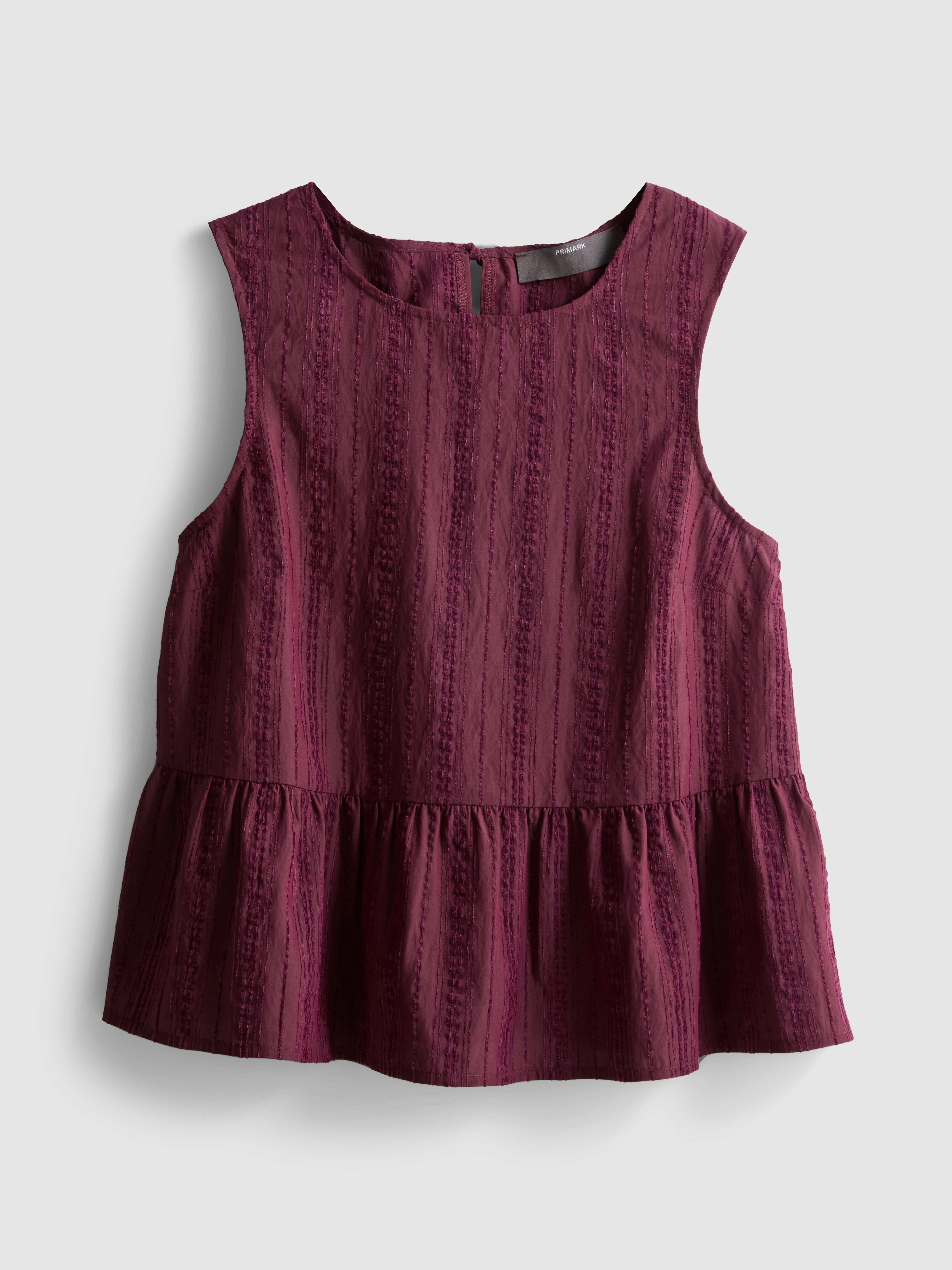 Striped Peplum Hem Tank Top