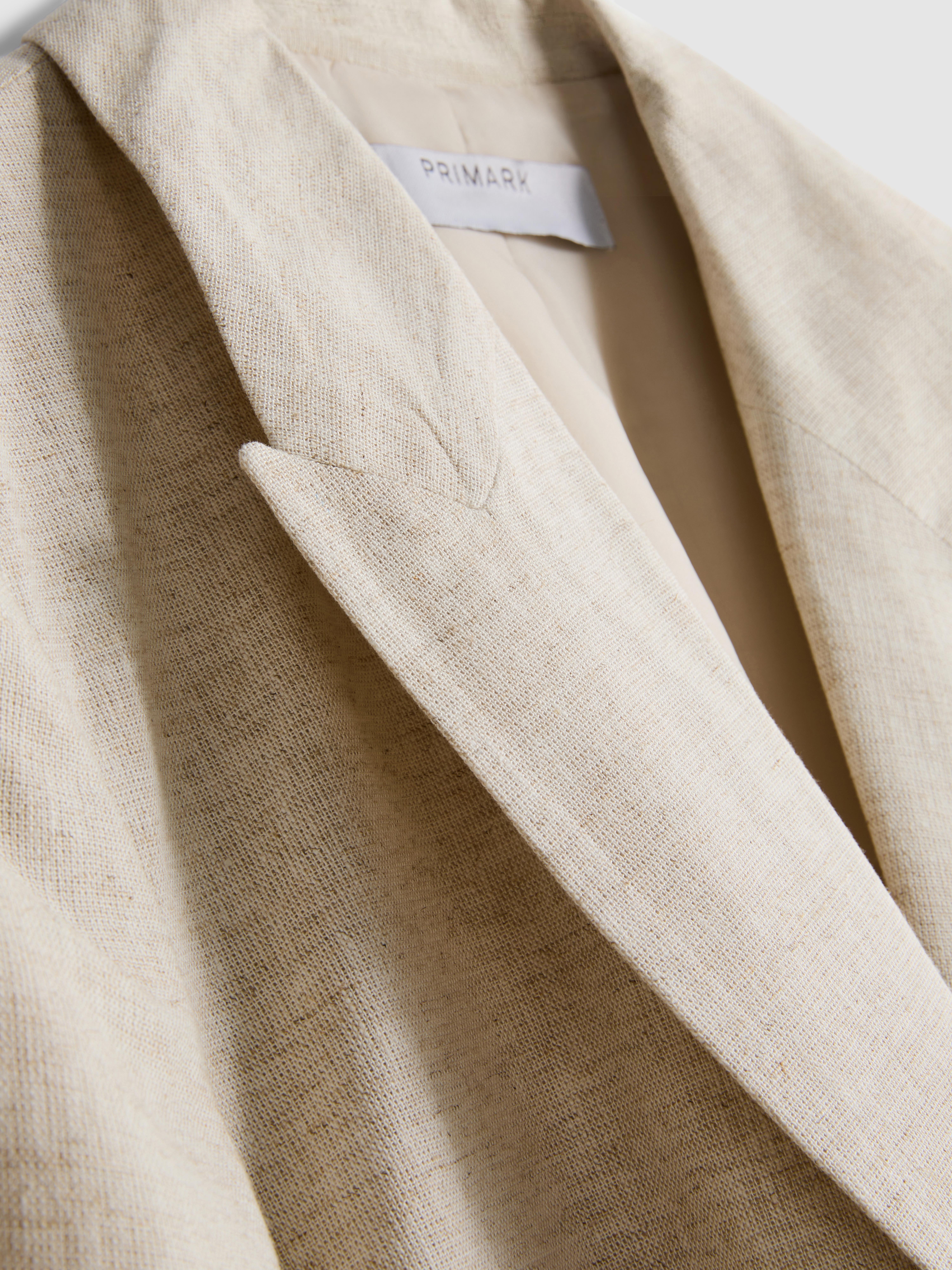 Linen-Blend Short-Sleeve Blazer