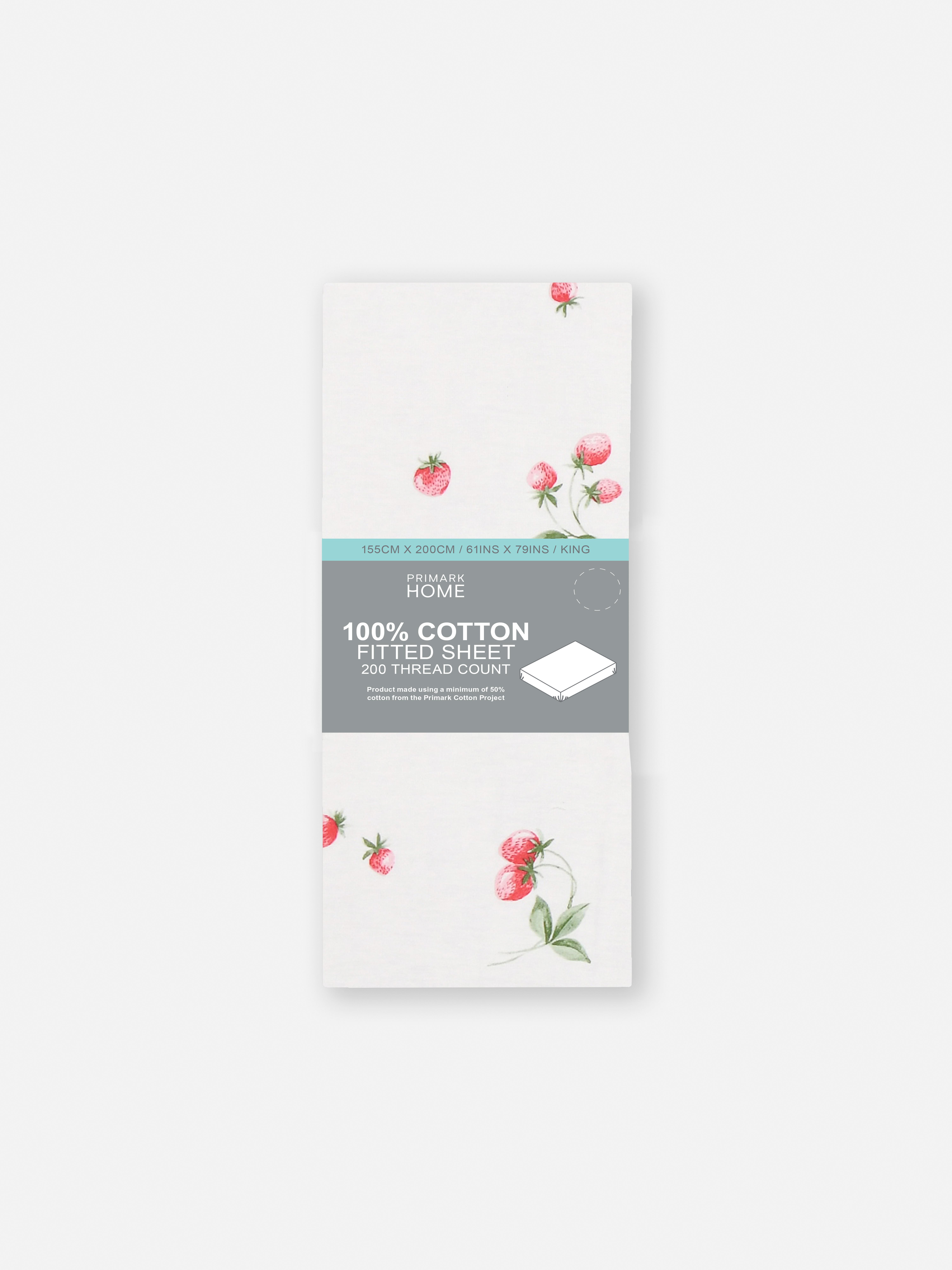 Drap-housse king size à motif fraise