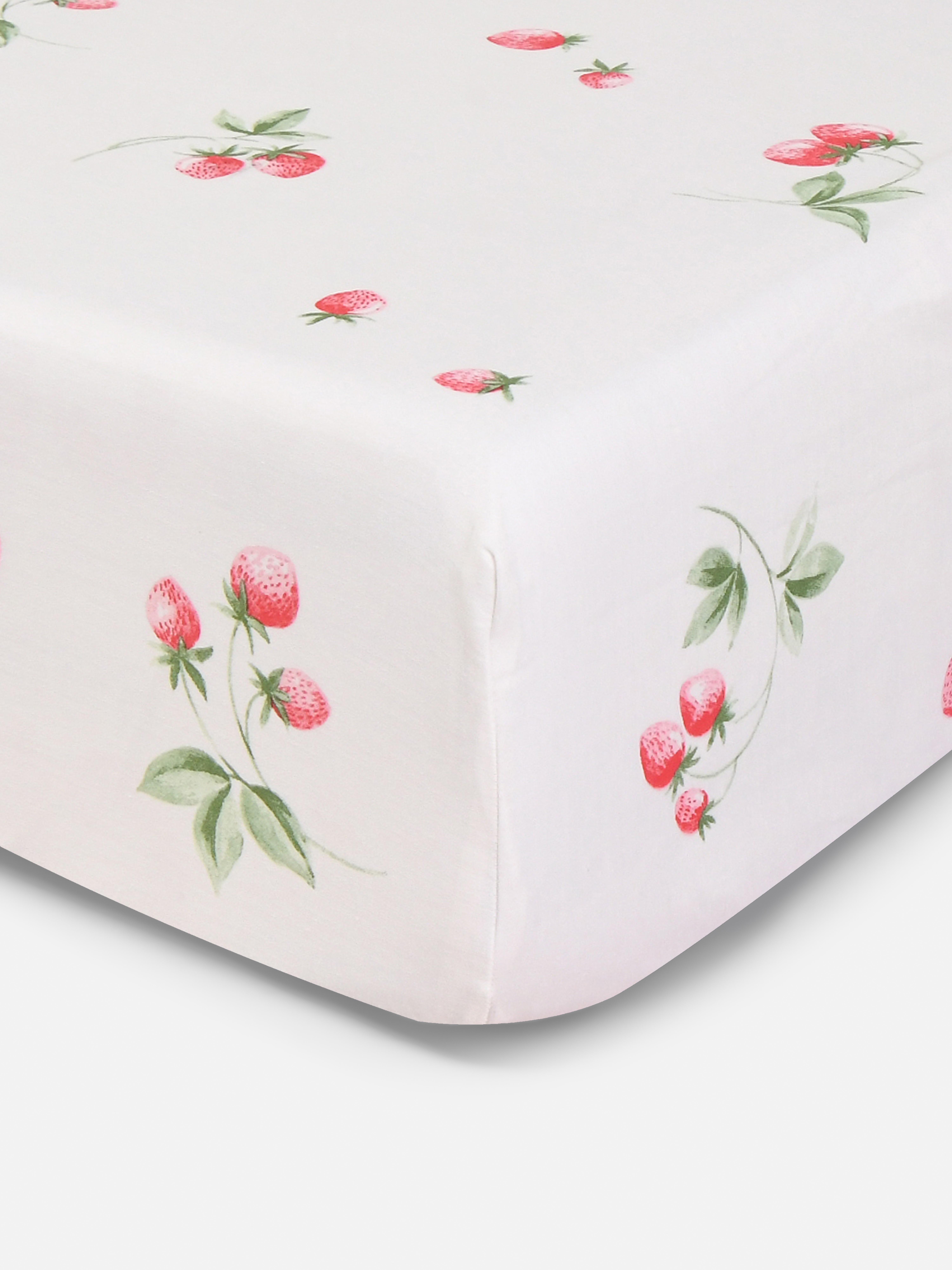 Superkingsize hoeslaken met aardbeipatroon