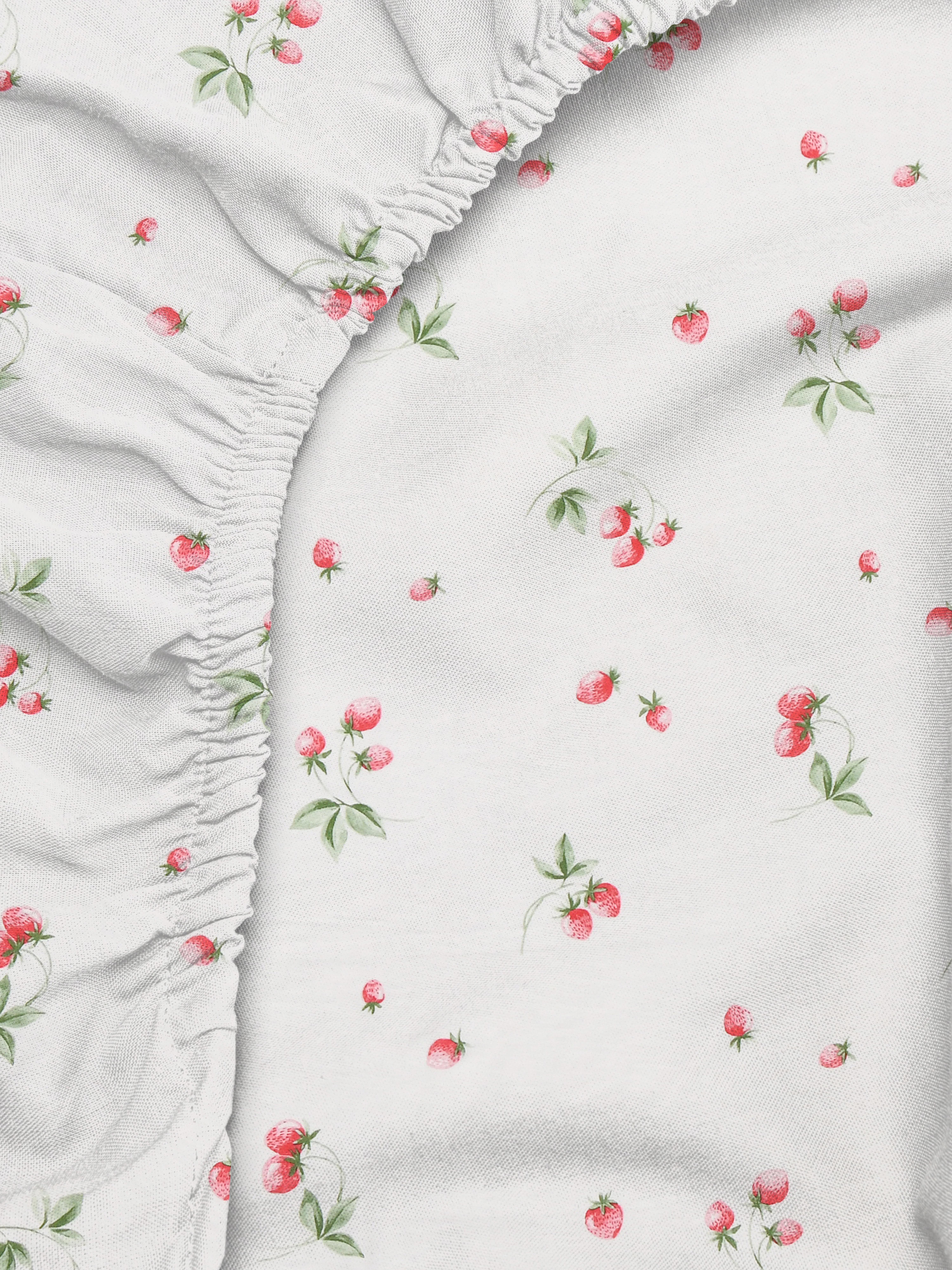 Superkingsize hoeslaken met aardbeipatroon