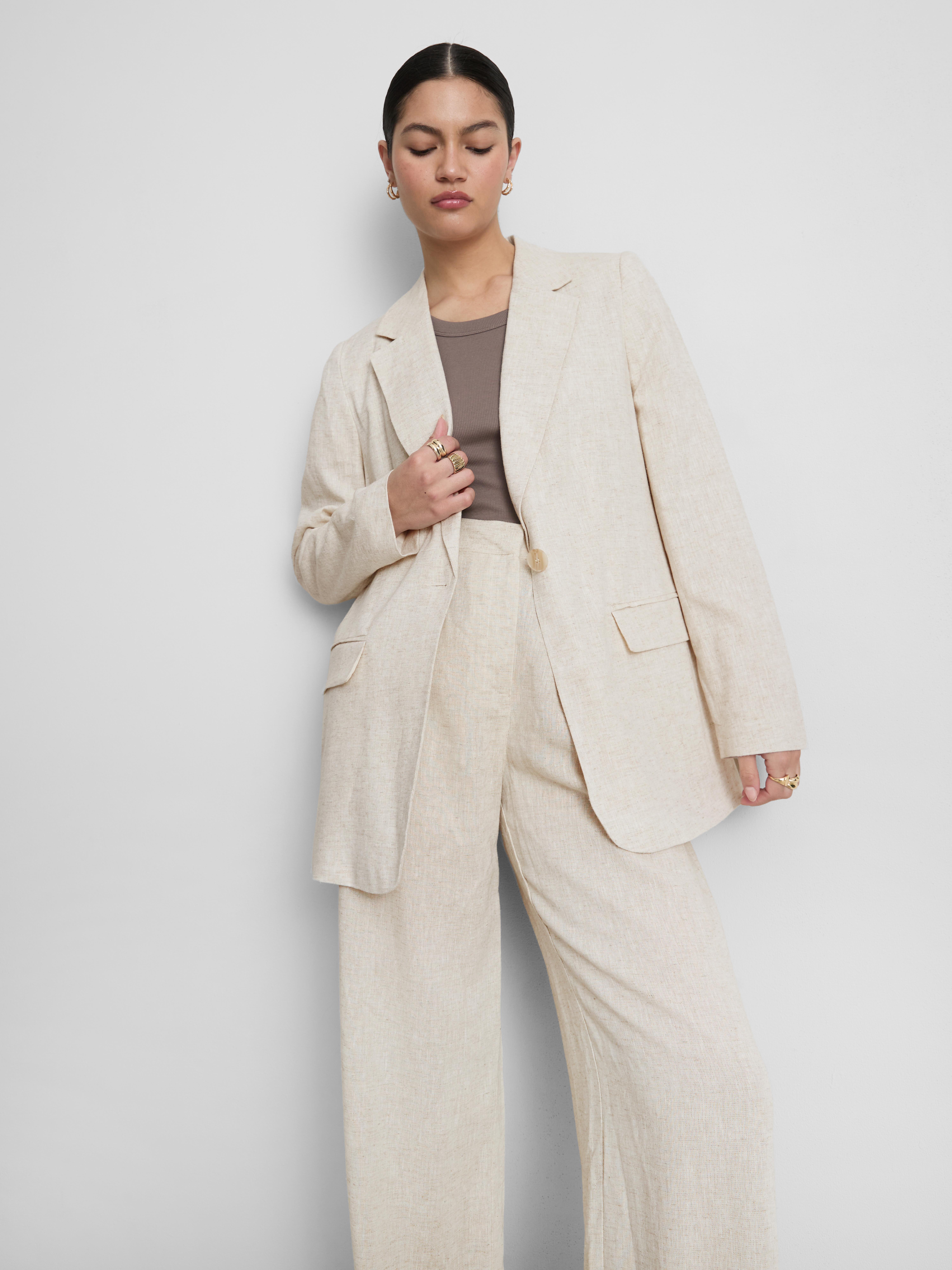 Einreihiger Blazer aus Leinengemisch