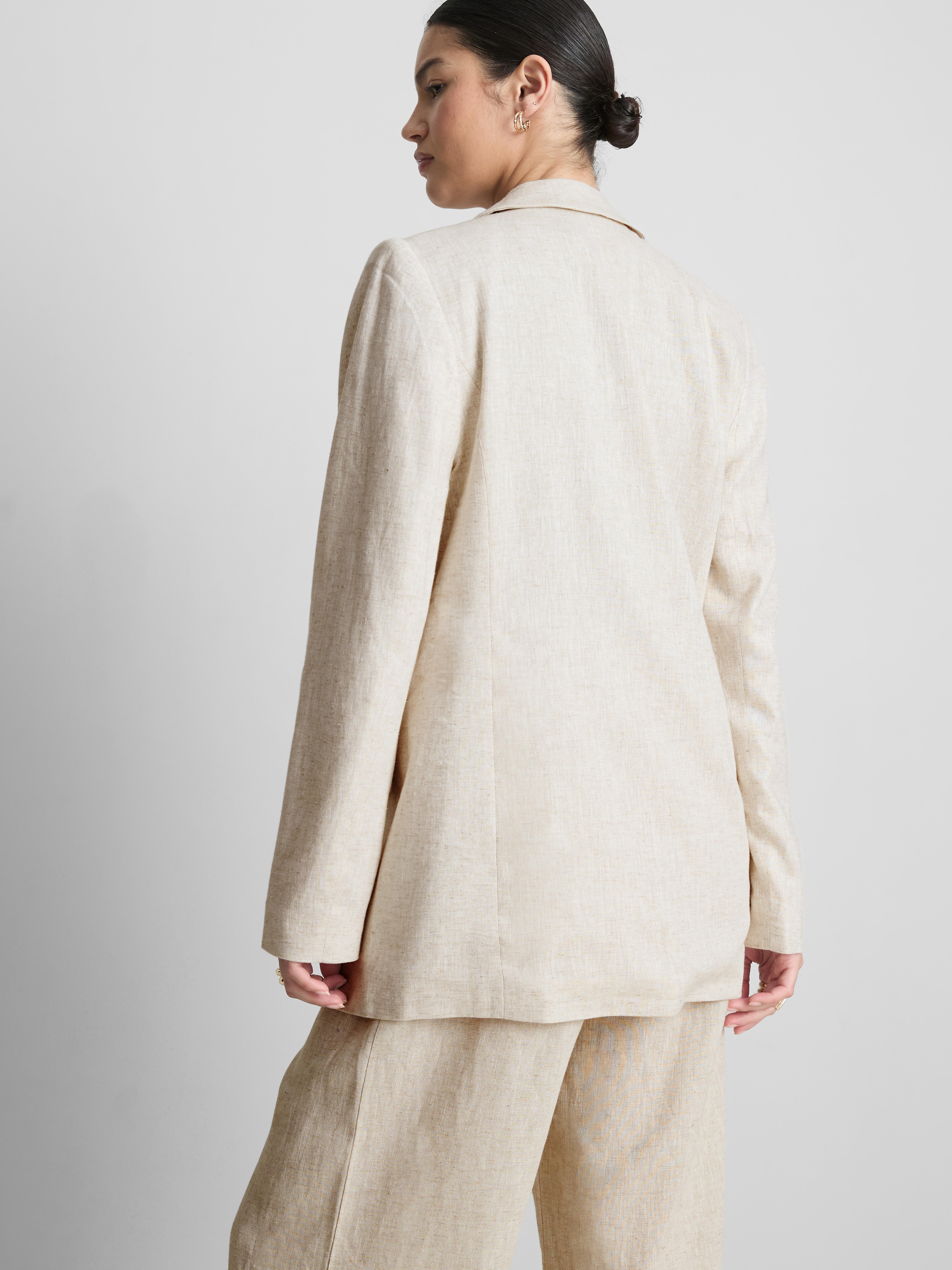 Einreihiger Blazer aus Leinengemisch