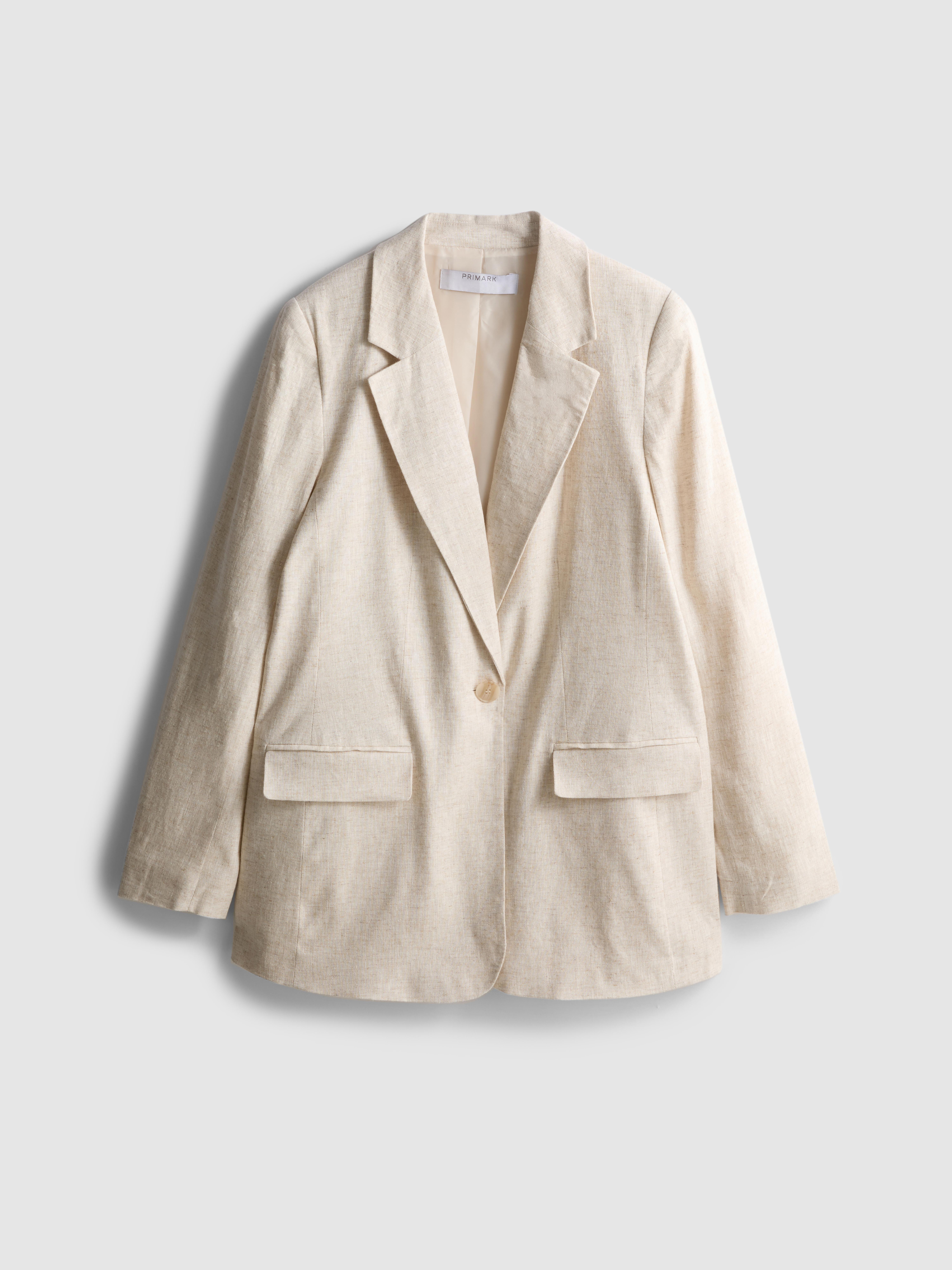 Einreihiger Blazer aus Leinengemisch