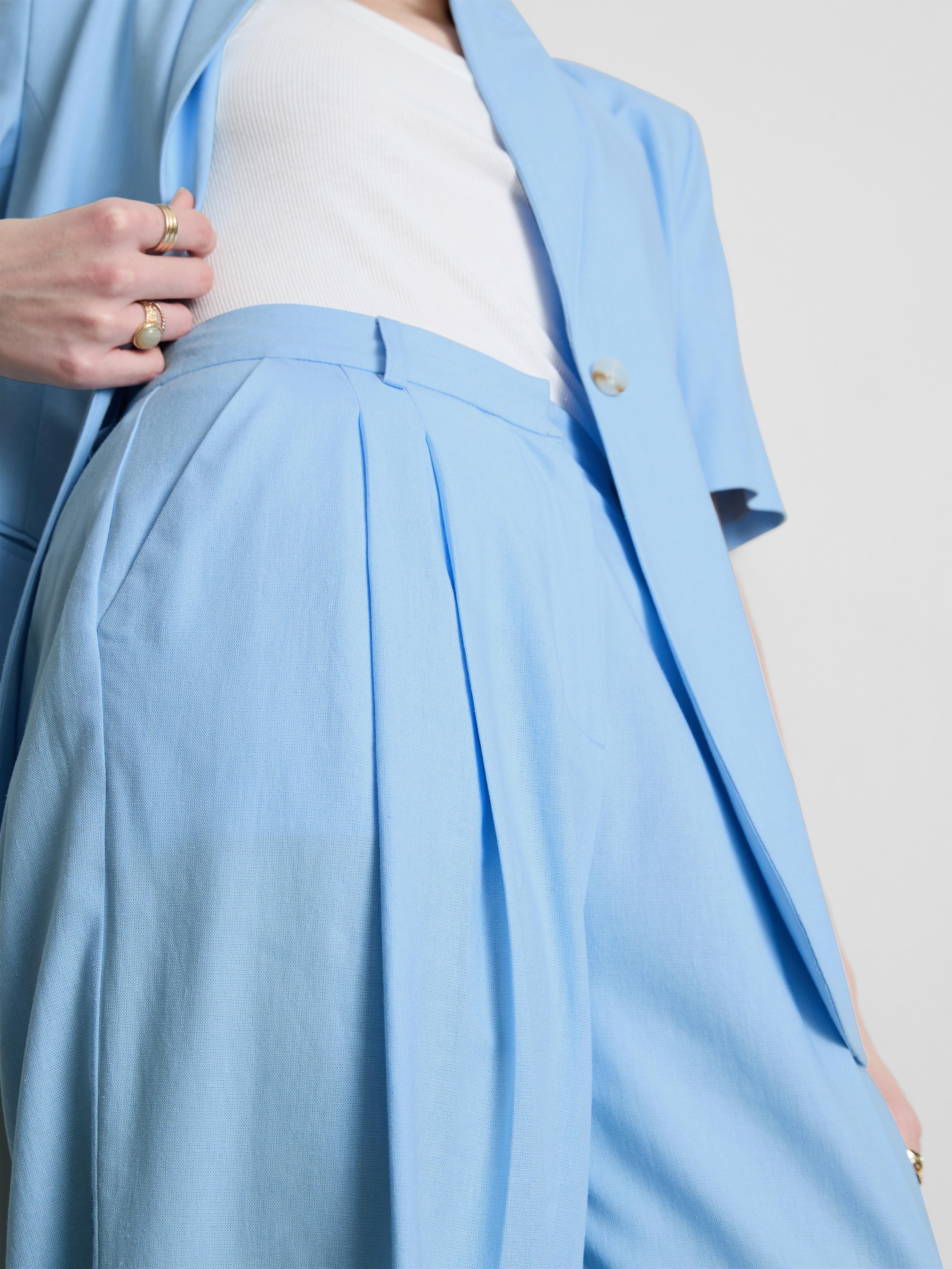 Linen Blend Wide Leg Trousers