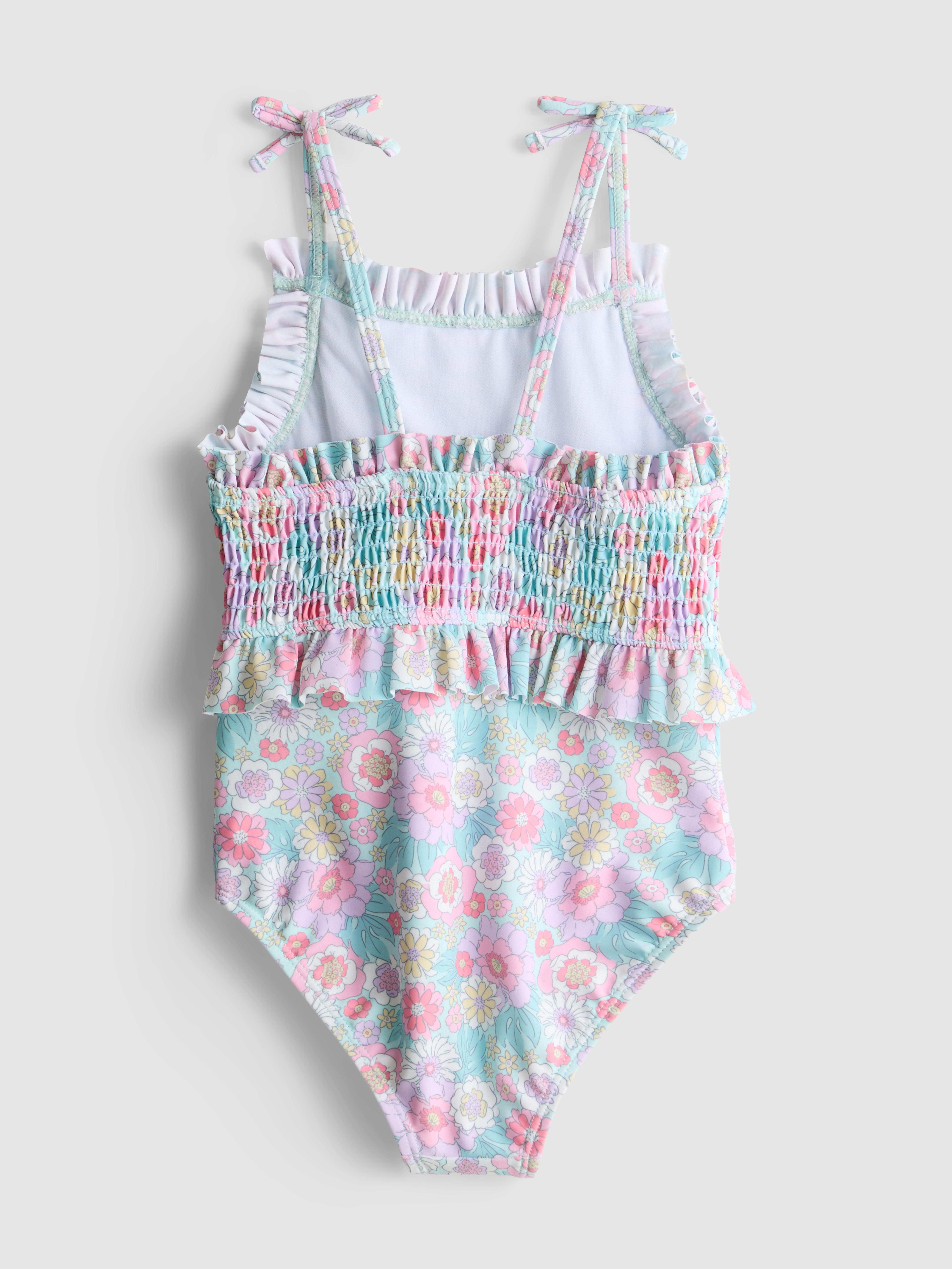18 mois–8 ans | Maillot de bain froncé à volants et motif floral
