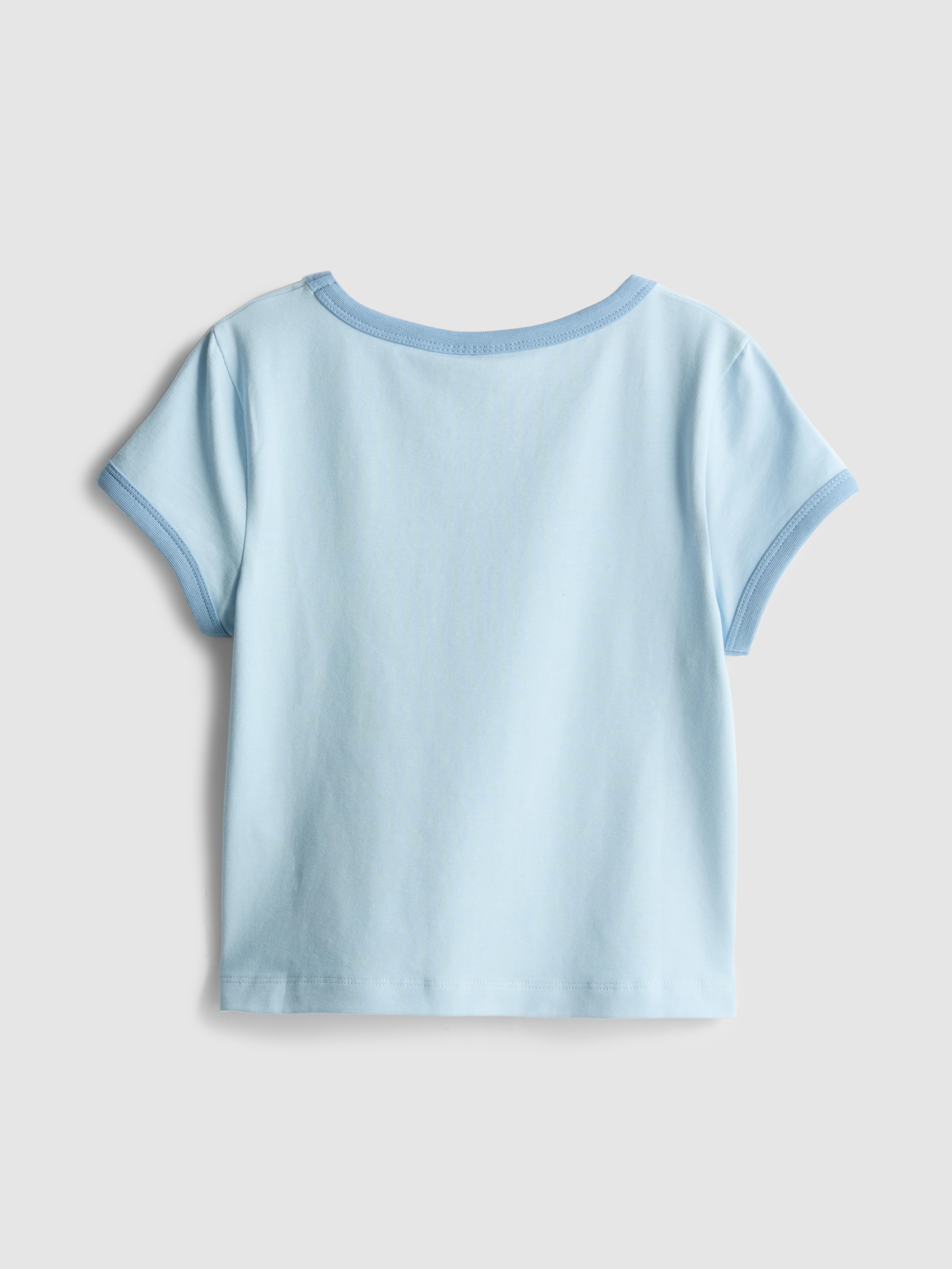 T-shirt Basique Primark Fille 10-11 Ans - Bleu Tacheté, Manches Longues, Col Roulé