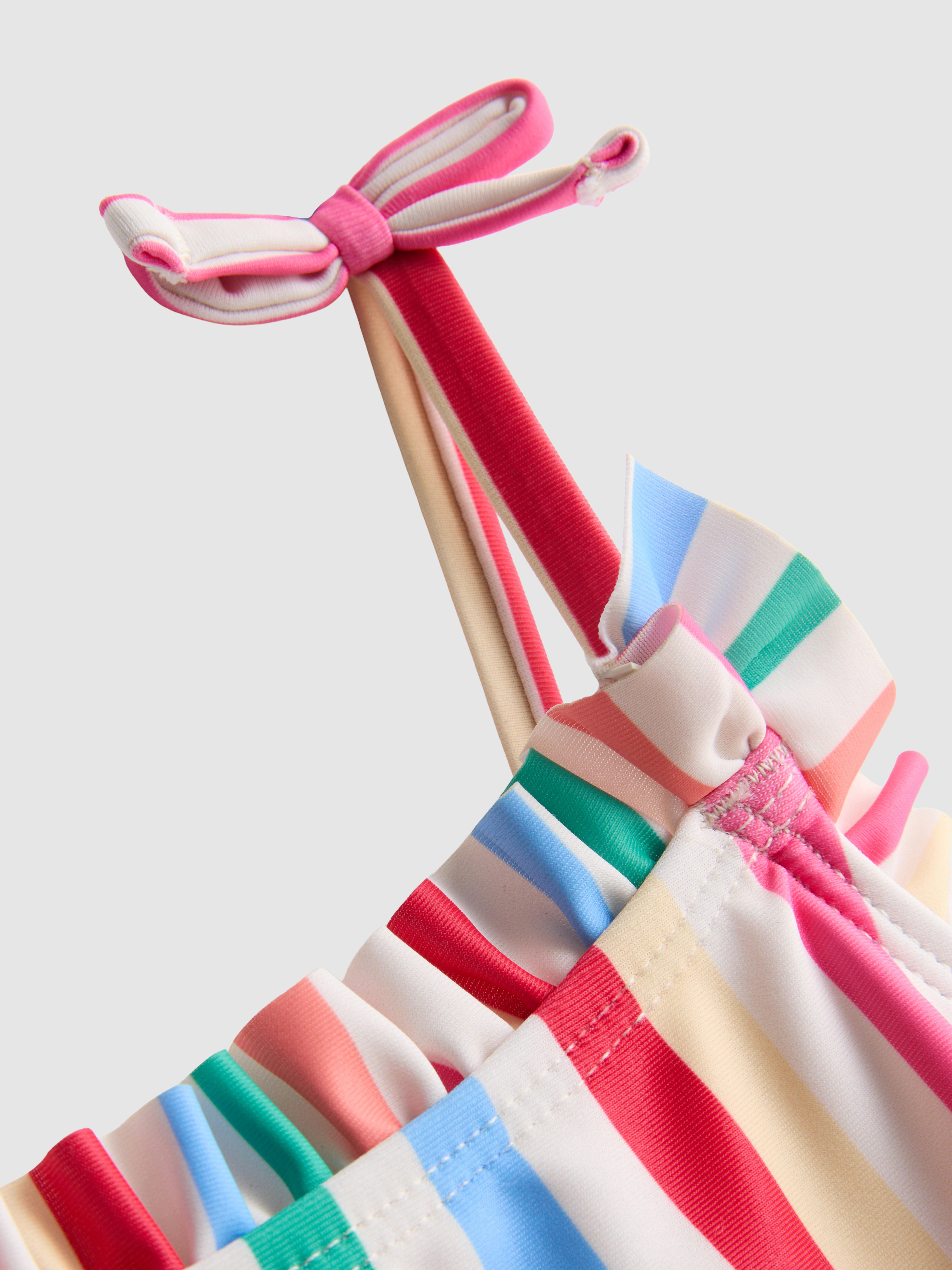 1.5-8yrs | Stripe Fish Appliqué Ruffle Swimsuit