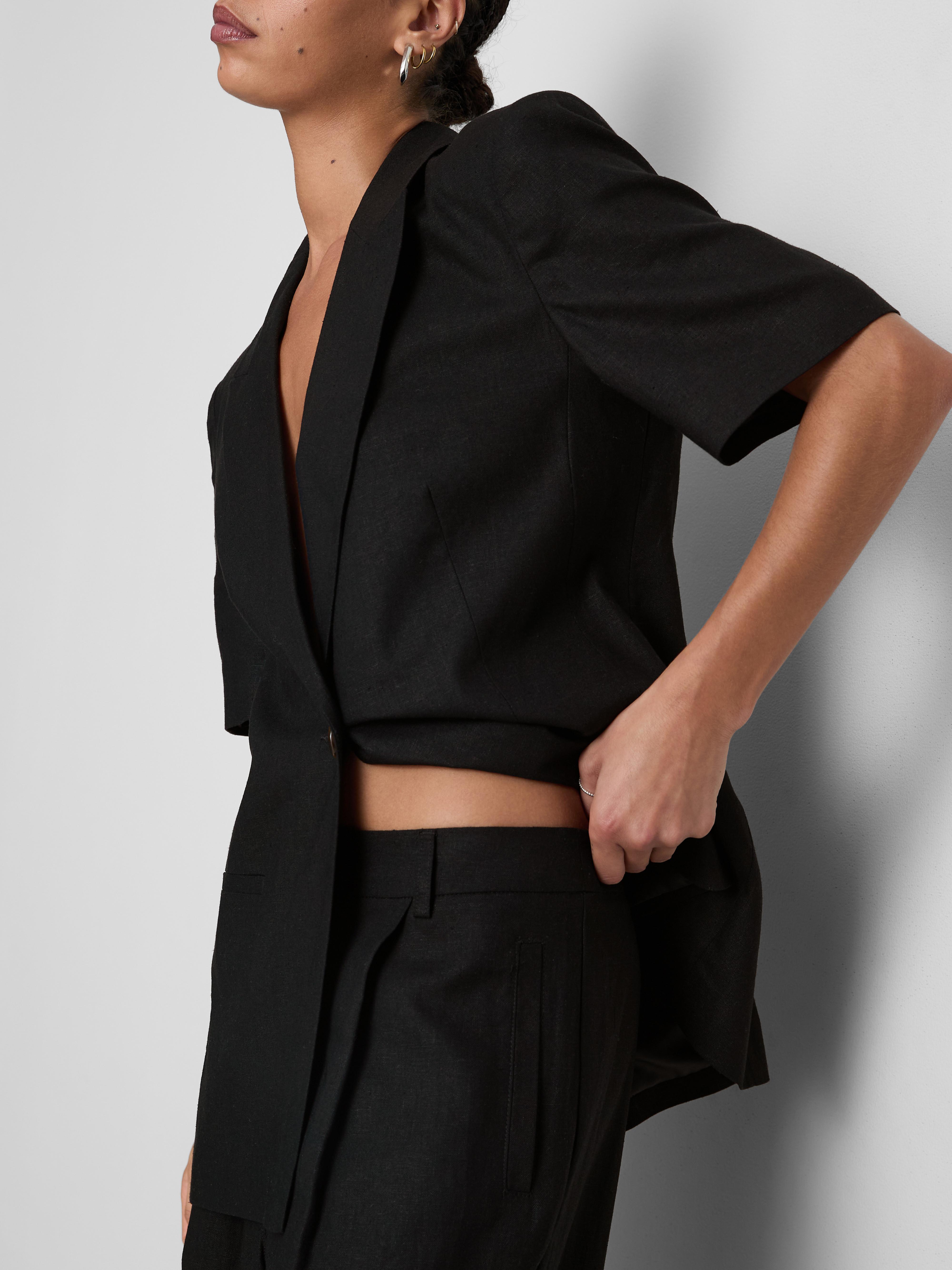 Pantaloni larghi in misto lino