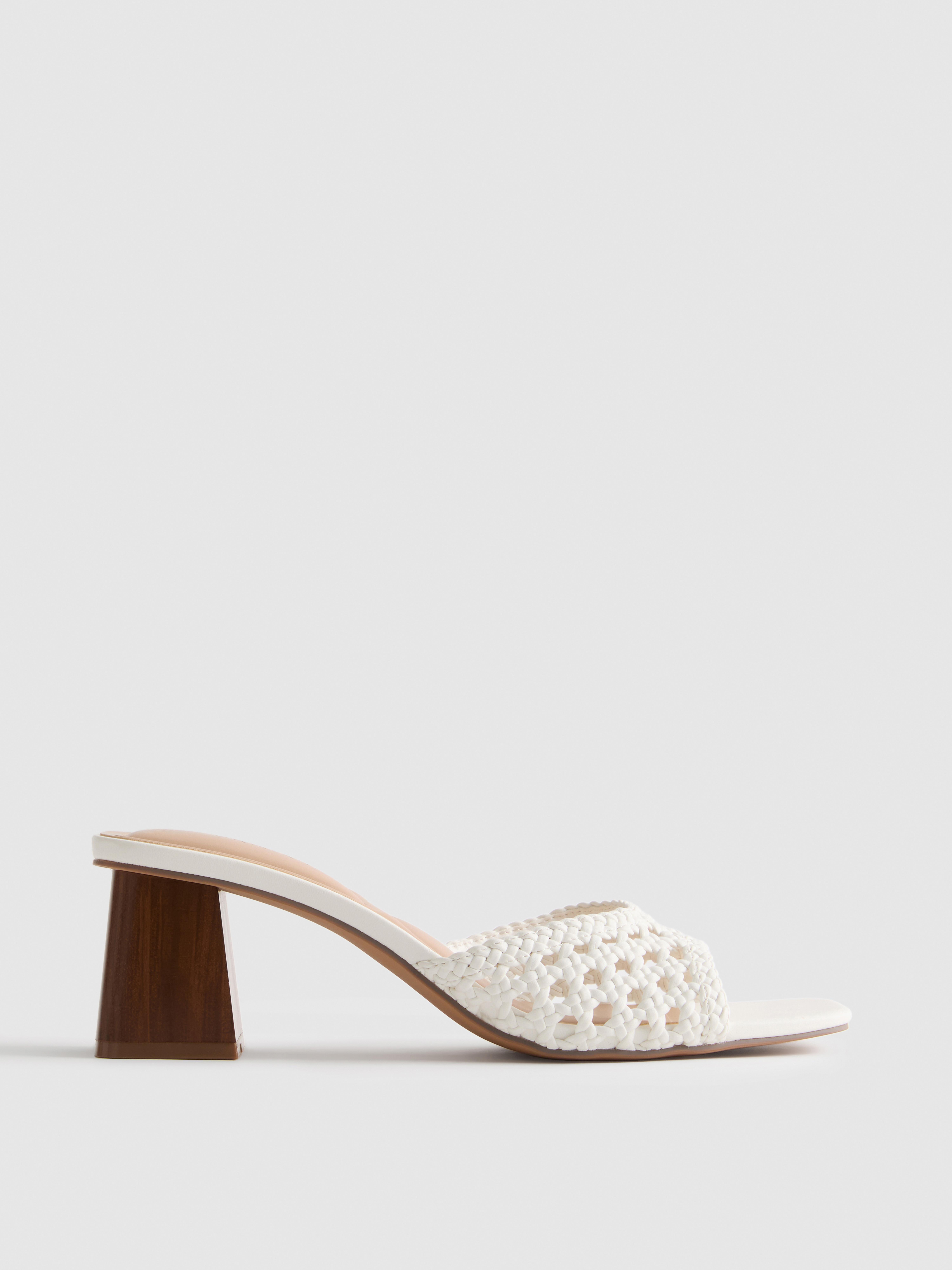 Sandali Con Tacco CHATTAWAK, Donna, Bianco, 41 EU, Blocco Con Gioiello Metallizzato E Soletta In Pelle