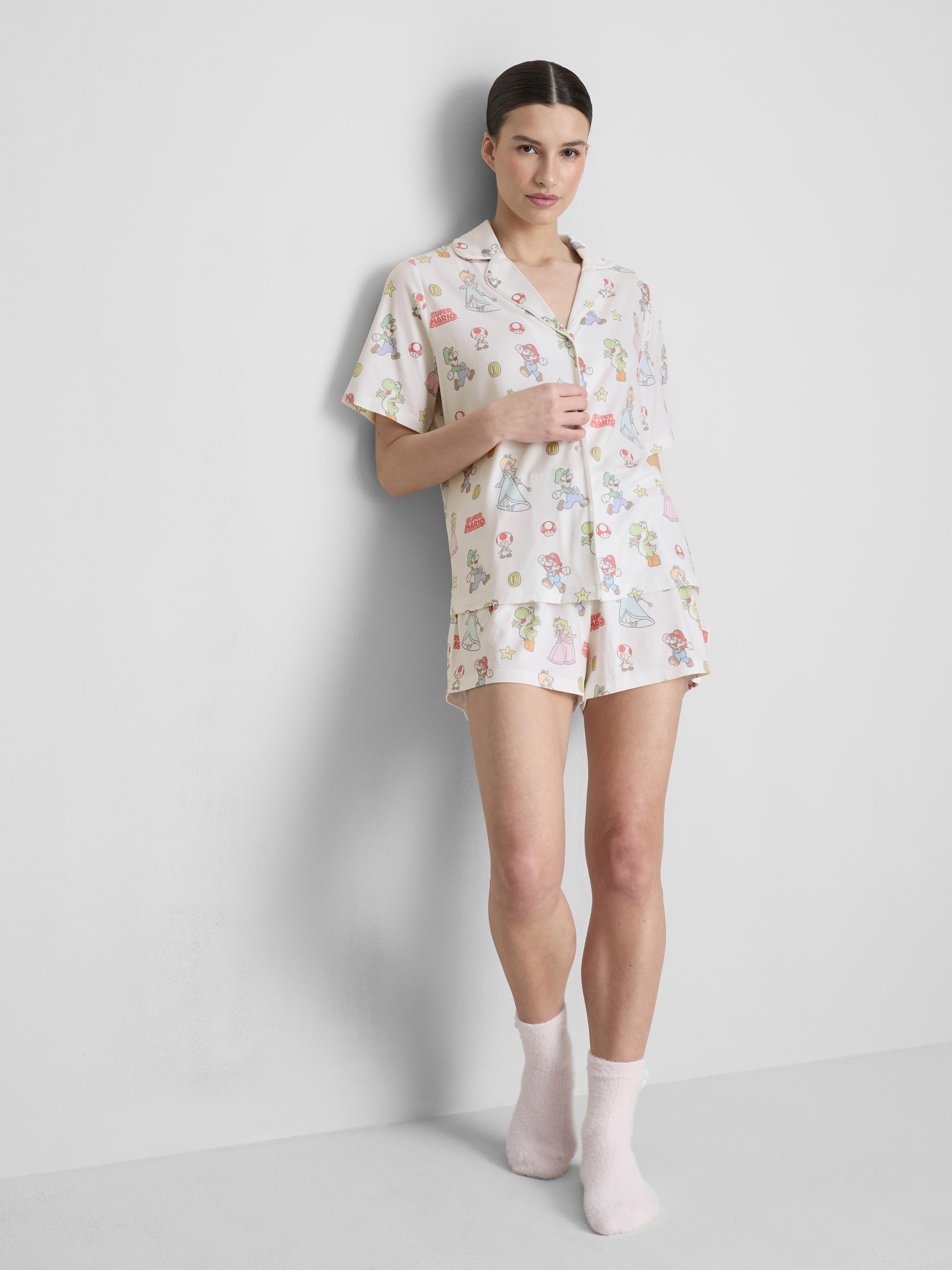 Pigiama corto boyfriend con grafica Super Mario