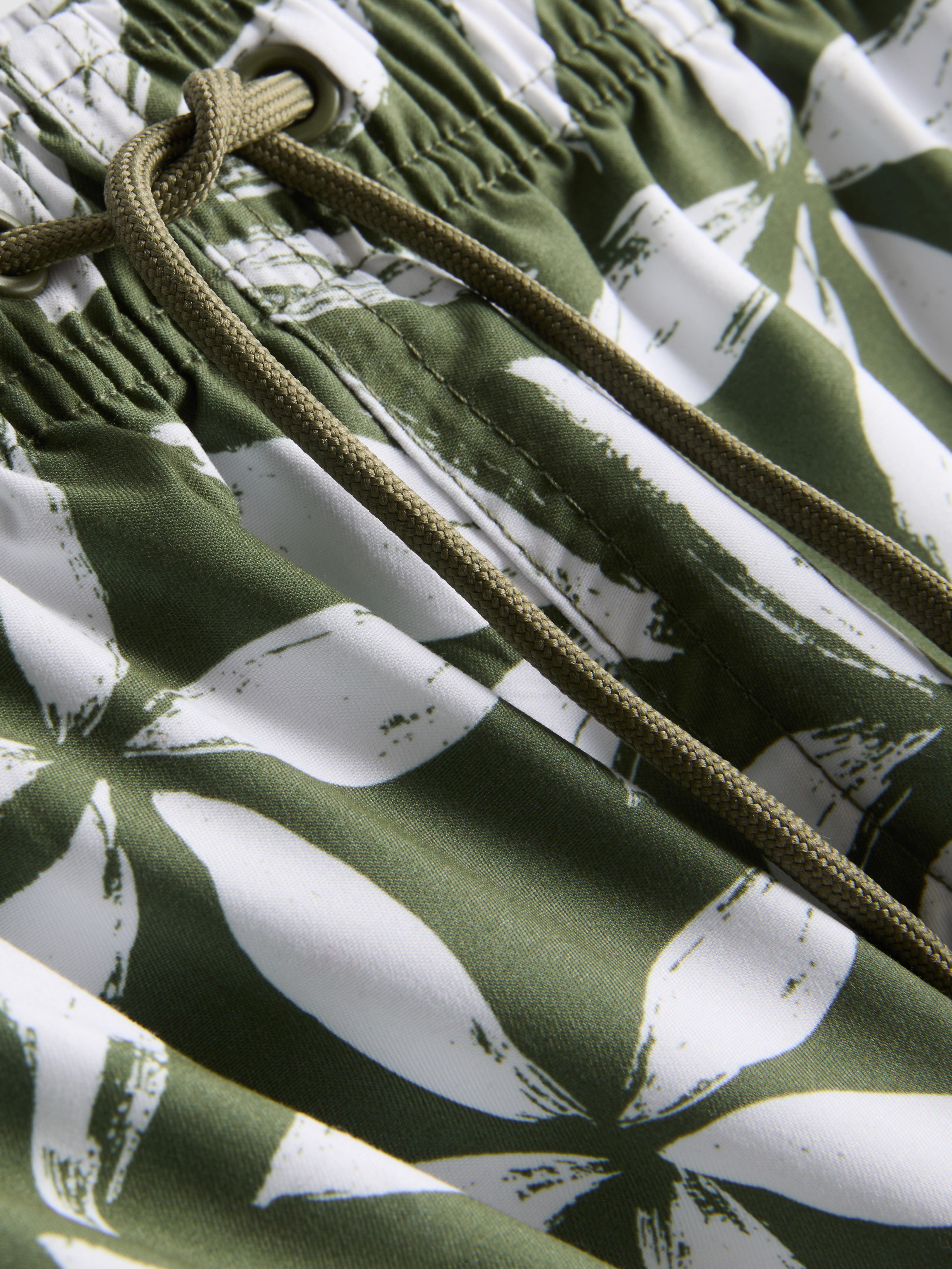 Zwemshort met trekkoord en bloemenprint