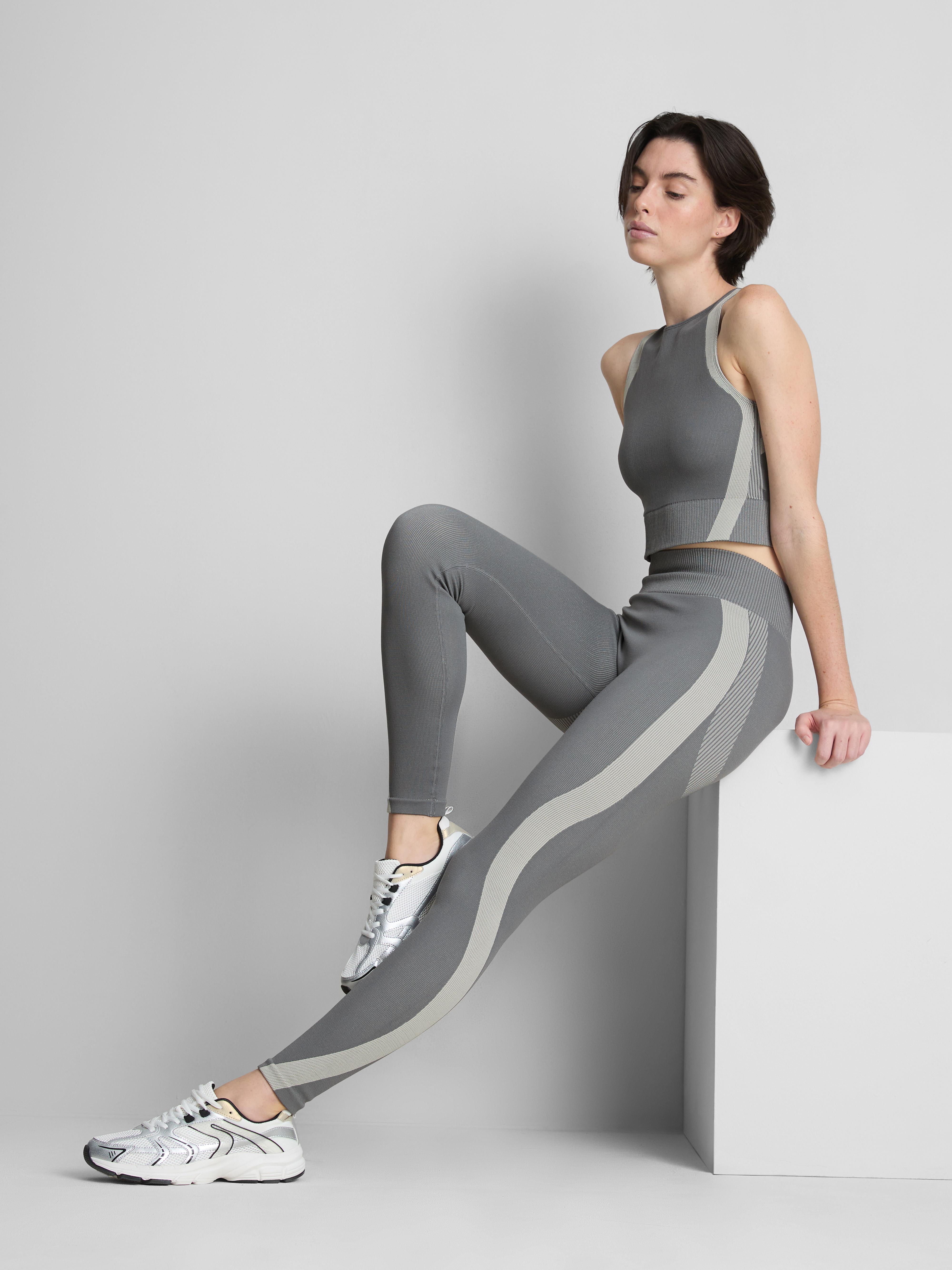 Legging de sport sans coutures contrasté