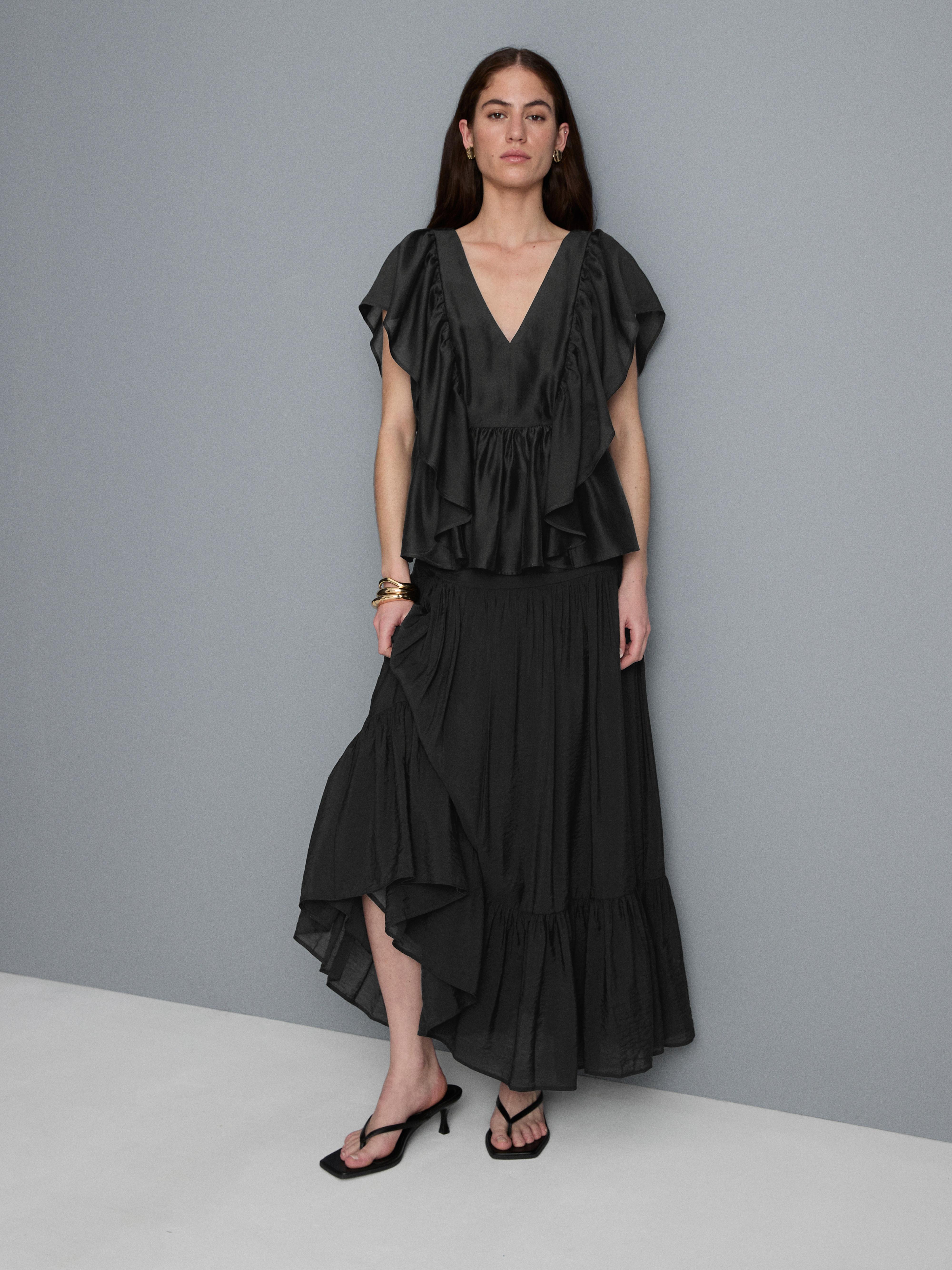 Frill V-Neckline Top