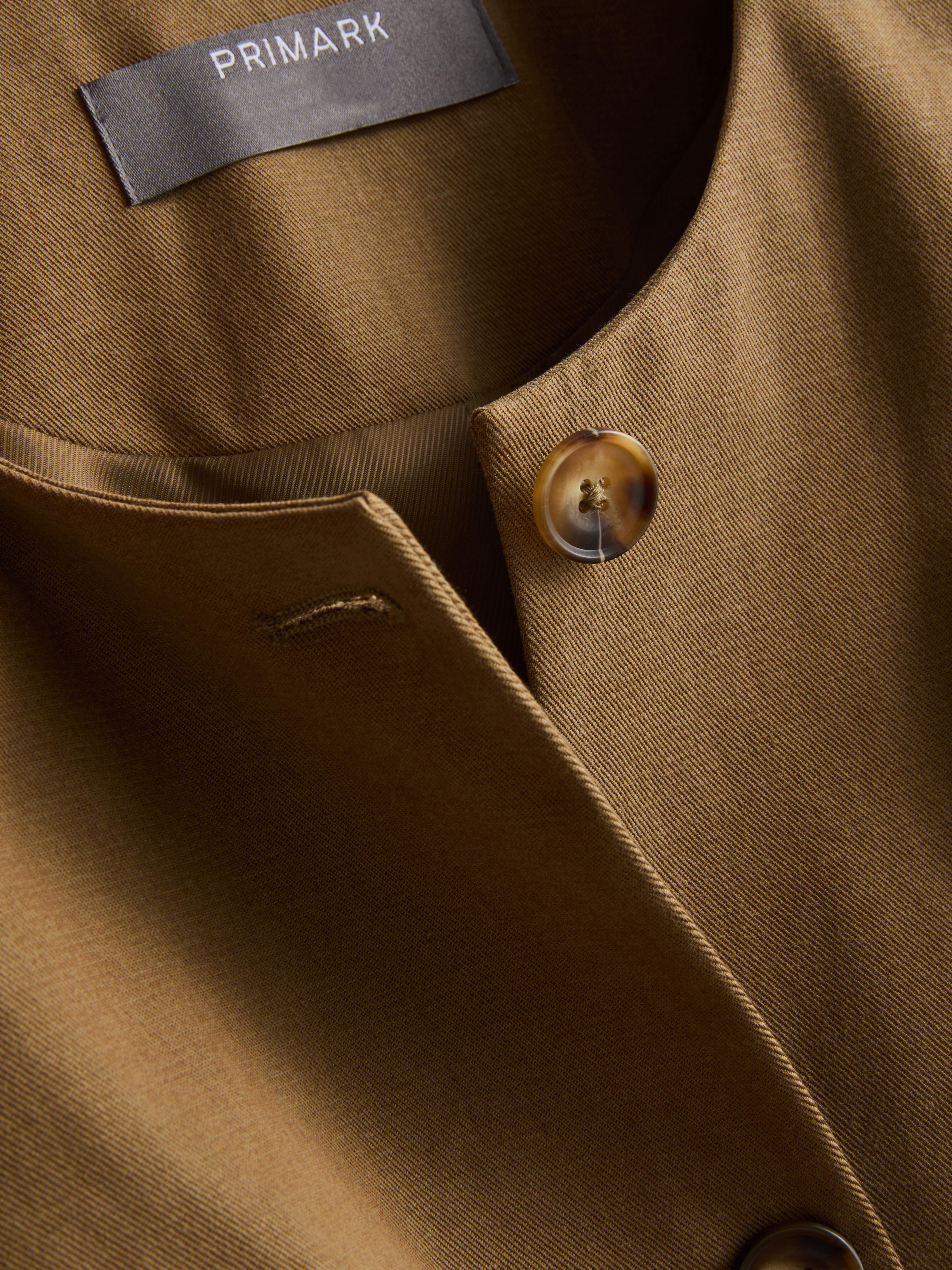 Cotton Blend Belted Safari Blazer