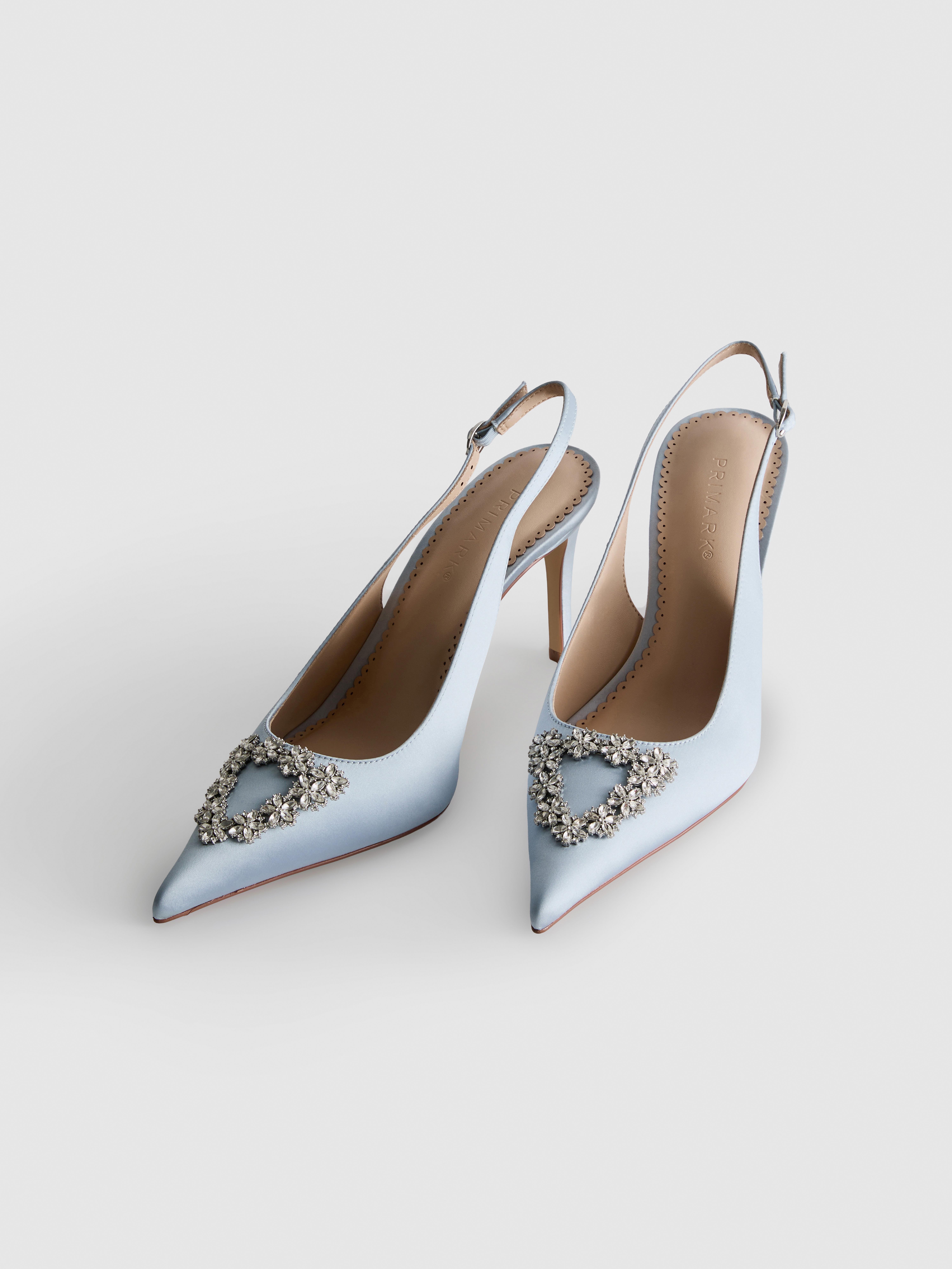 Diamanté Satin Pointed Court Heels