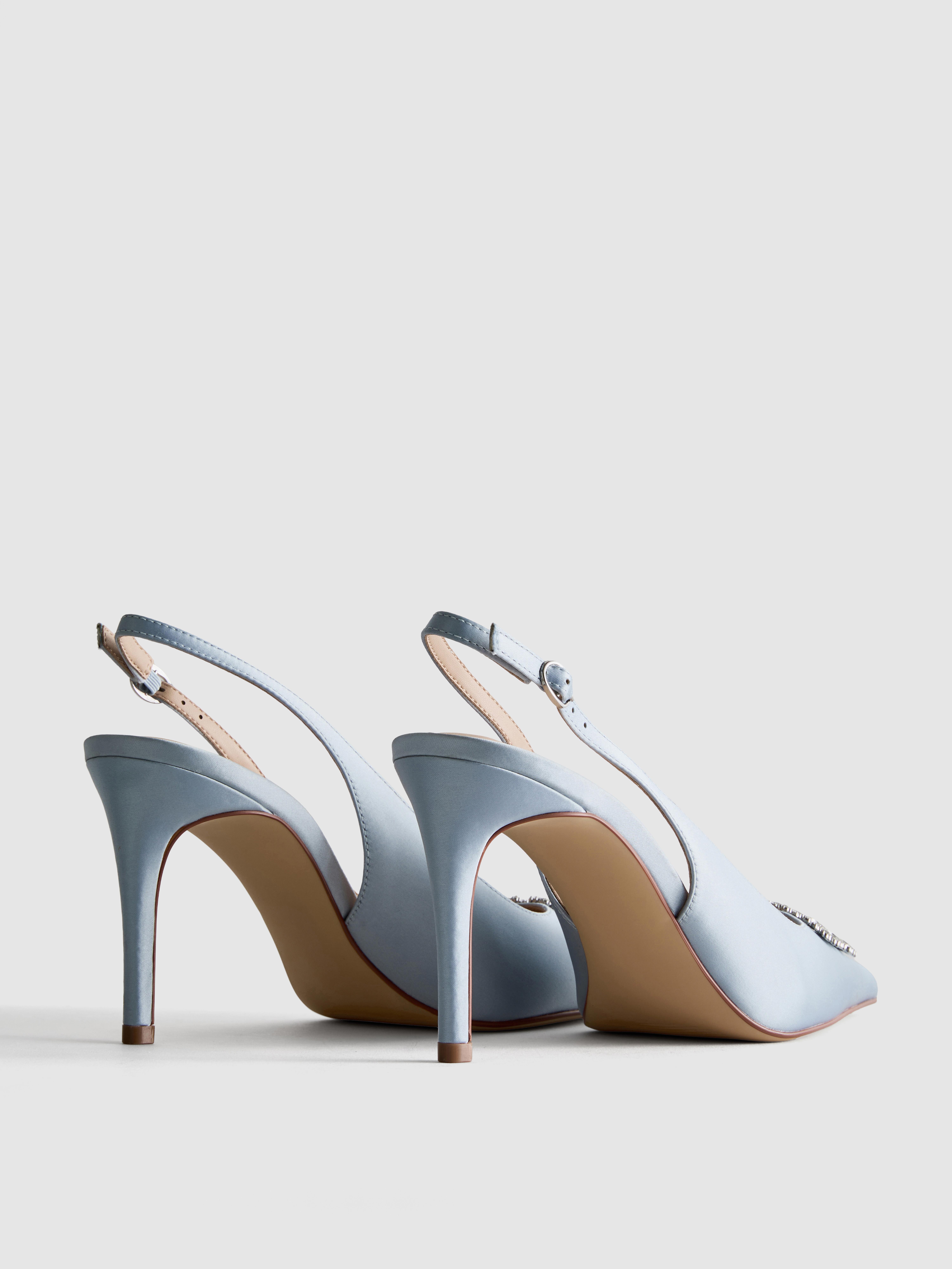 Diamanté Satin Pointed Heels